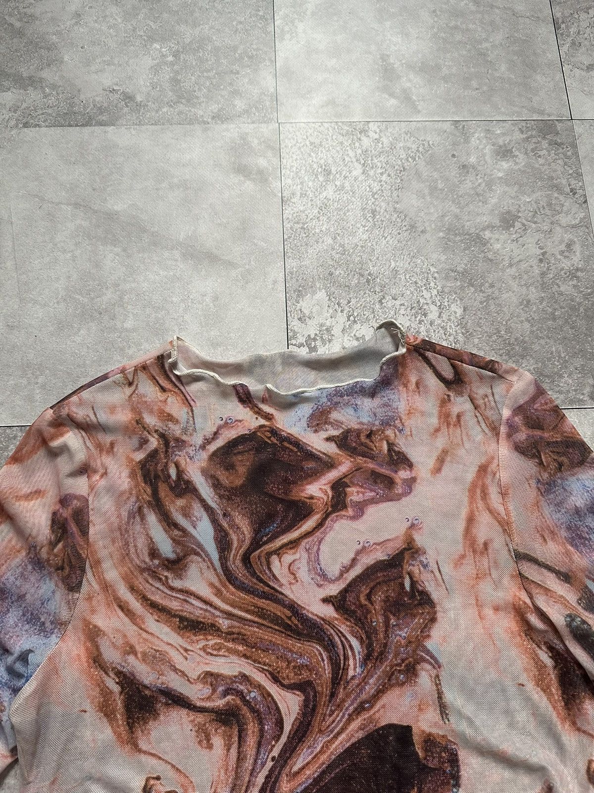 Hysteric Glamour Abstract Design Save The Queen JPG Cropped Mesh Long Sleeve Size S / US 4 / IT 40 - 5 Thumbnail