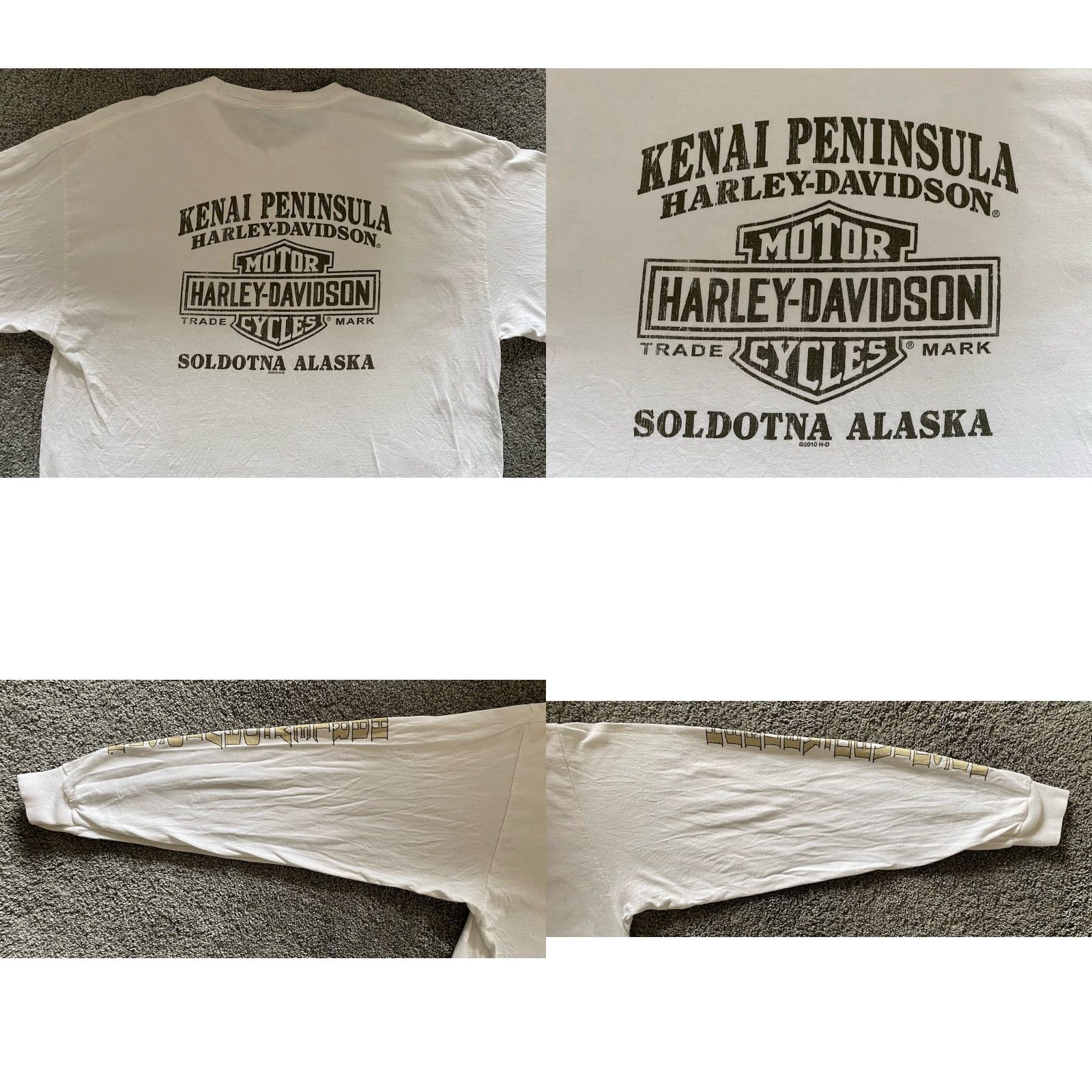 Harley Davidson VINTAGE Harley-Davidson Long Sleeve Shirt Mens XL Alaska Soldotna Kenai Peninsula White Biker Motorcycle 2010 Shirts Mens XL Size US XL / EU 56 / 4 - 10 Thumbnail