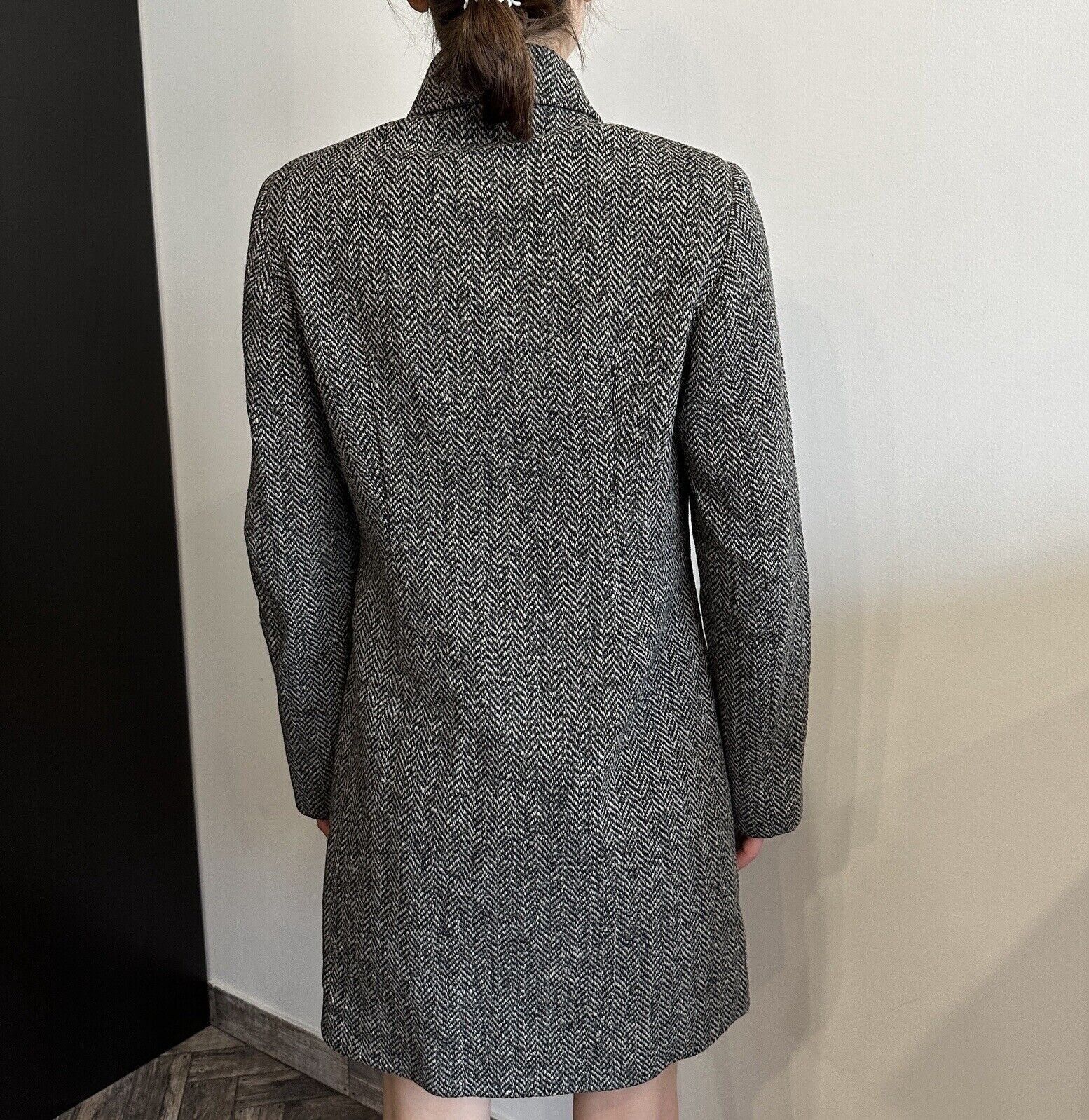 Dolce & Gabbana Dolce & Gabbana Womens Herringbone Tweed Wool Coat Jacket Size XS / US 0-2 / IT 36-38 - 2 Thumbnail