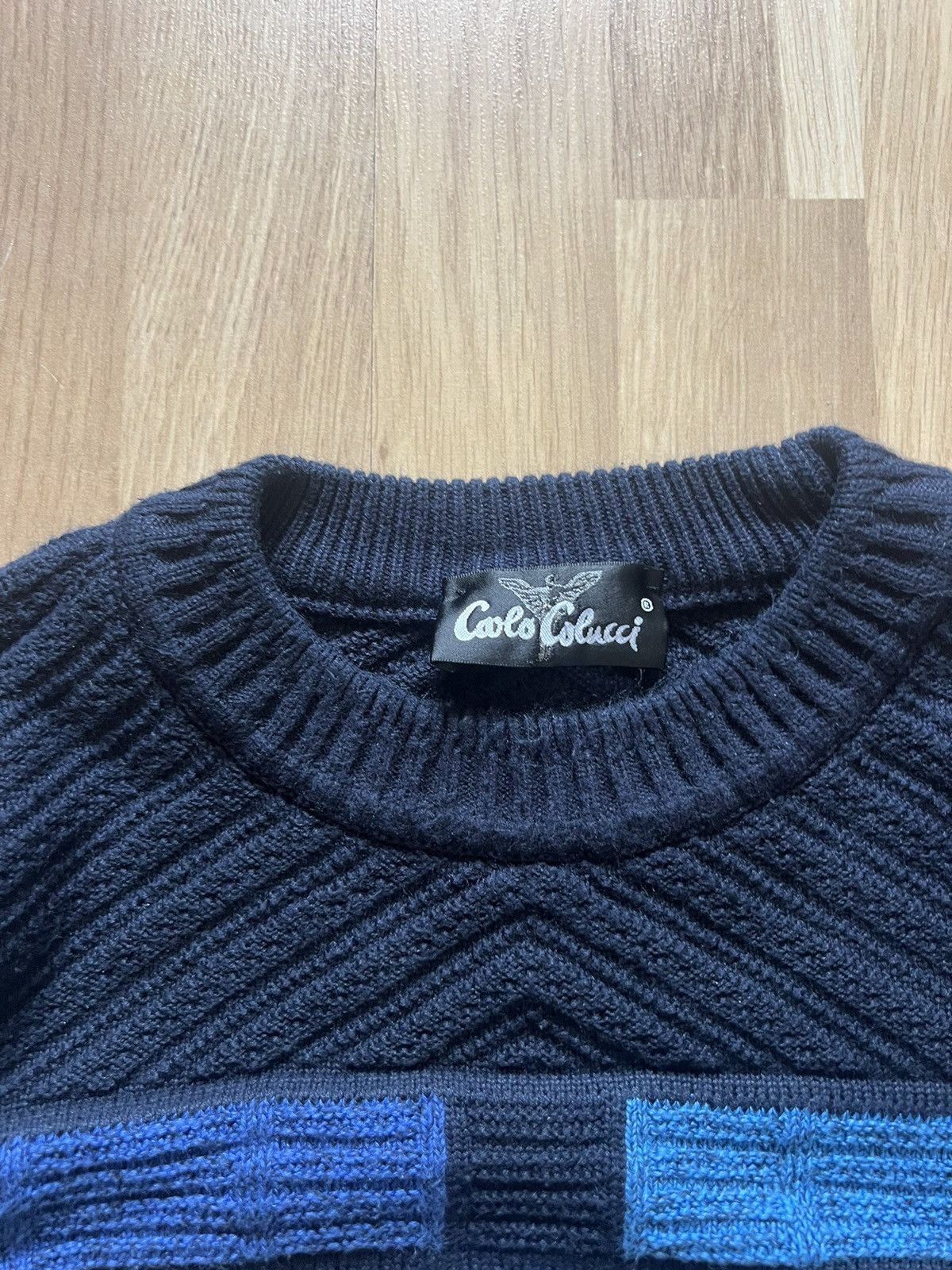 Carlo Colucci × Vintage Carlo Colucci vintage knitted sweater coogi style 90s Size US L / EU 52-54 / 3 - 5 Thumbnail