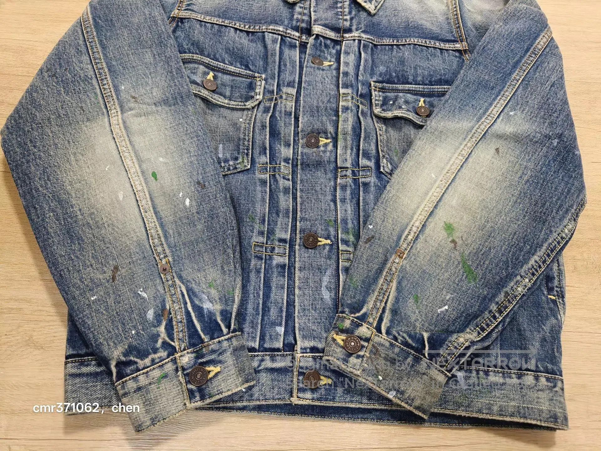 Visvim Blue Denim Jacket with Paint Splatter . Size US M / EU 48-50 / 2 - 5 Thumbnail
