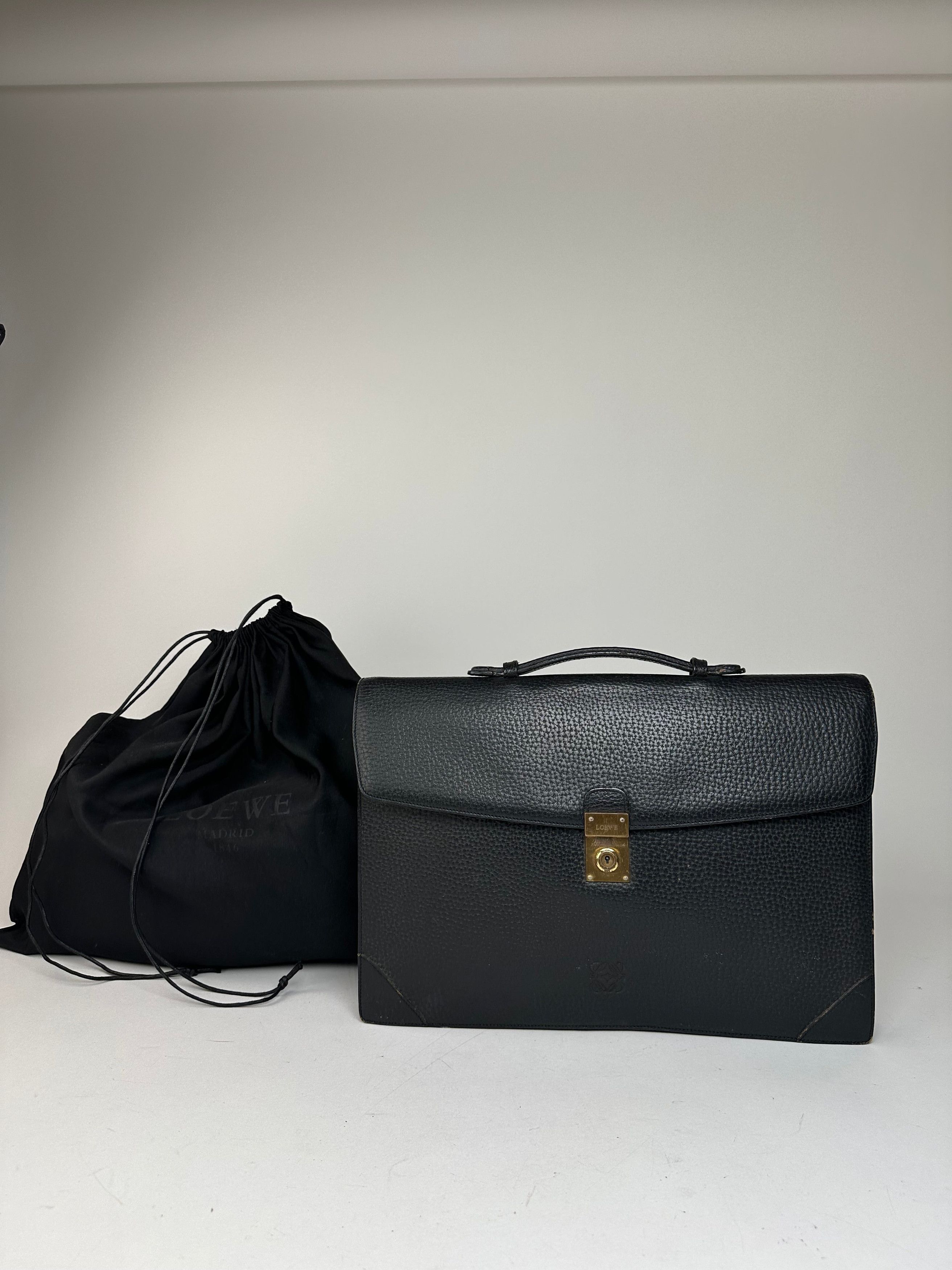 Loewe Vintage Madrid Leather Briefacase Black Size ONE SIZE - 1 Thumbnail