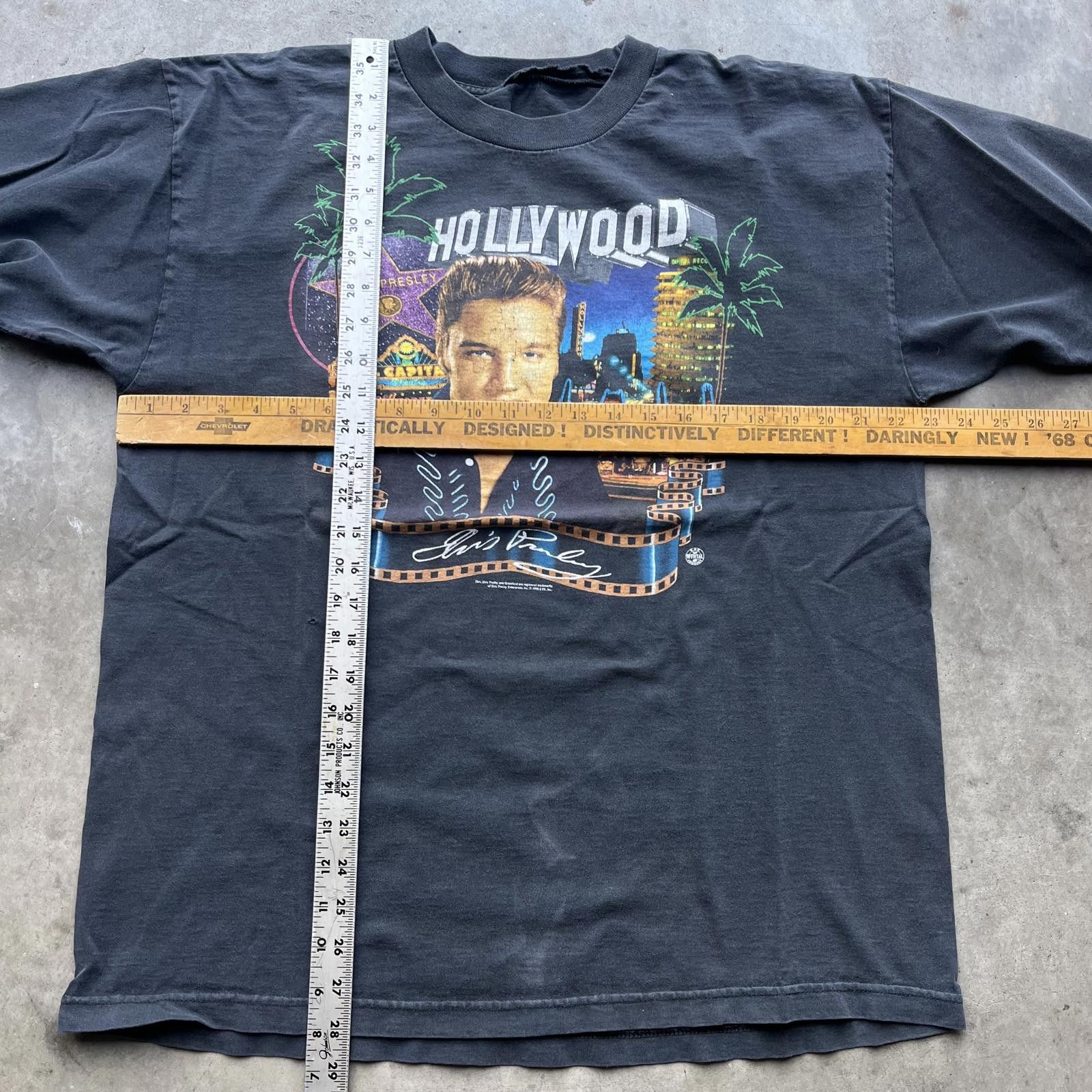 Band Tees × Vintage Vintage 90s Faded Elvis Presley Hollywood California Shirt Size US XL / EU 56 / 4 - 3 Thumbnail