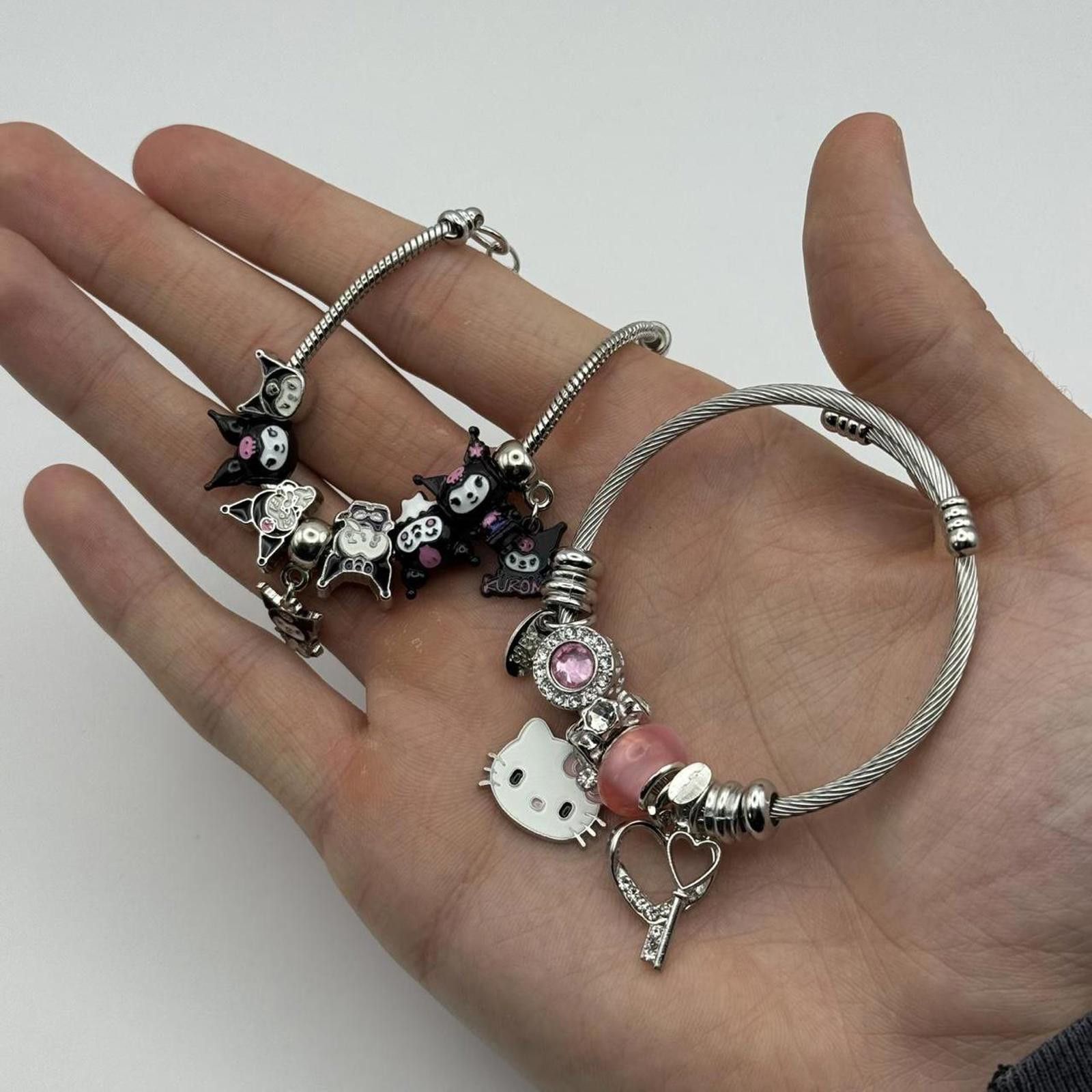 Other y2k style hello kitty kuromi charm bracelets 2 piece set Size ONE SIZE - 3 Thumbnail