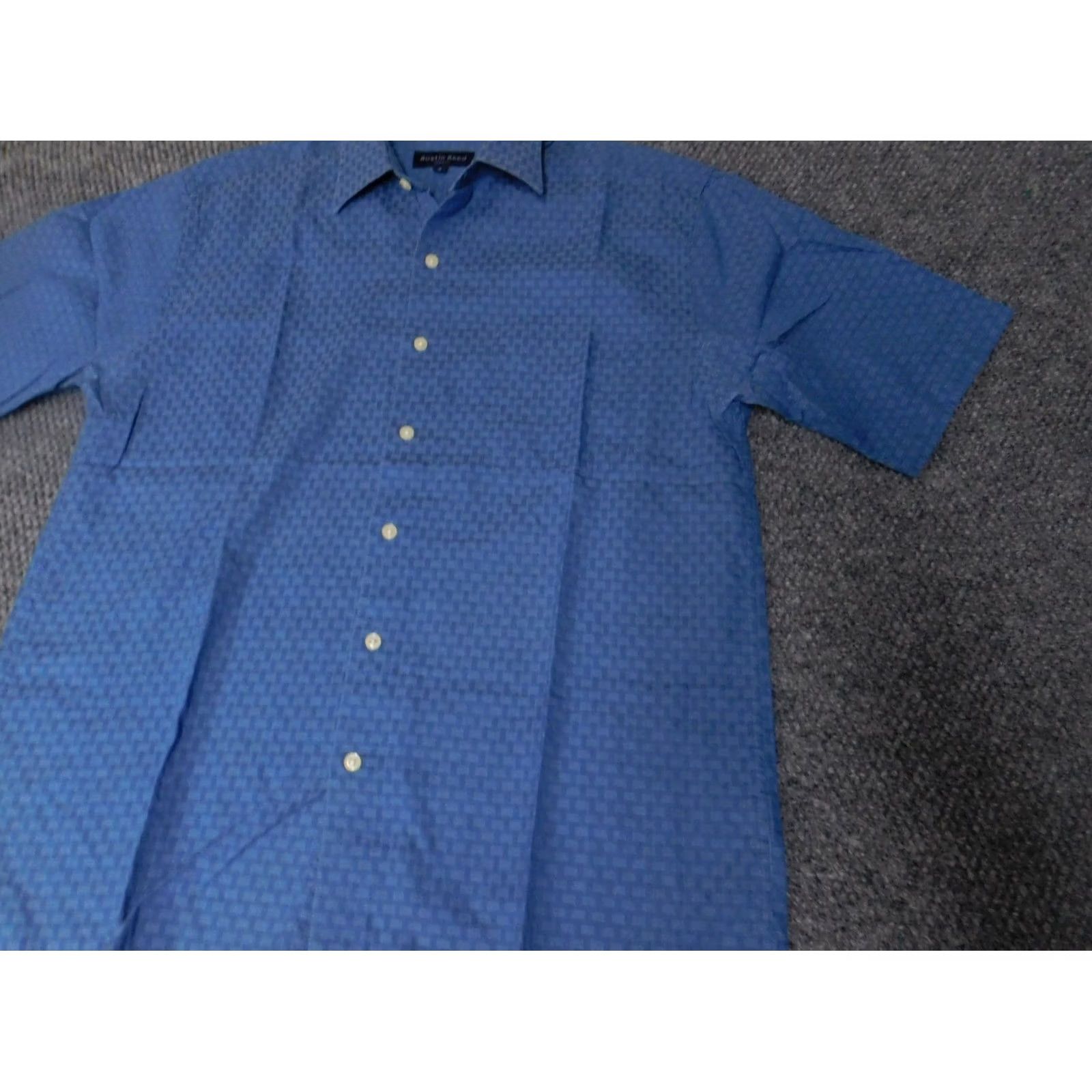 Austin Reed Austin Reed Mens Shirt Medium Blue Button-Down Knit Cotton Long Sleeve Slimming Pockets Regular Logo Button-Up Collared Size US M / EU 48-50 / 2 - 3 Thumbnail