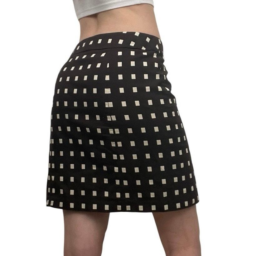 Ann Taylor Ann Taylor Petites Vtg Brown & Cream Square Pencil Skirt Size 26" / US 2 / IT 38 - 5 Thumbnail