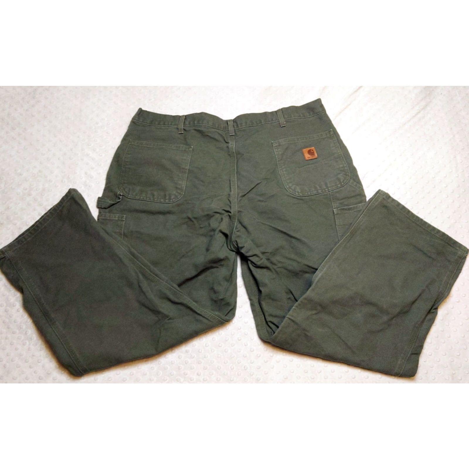 Carhartt VINTAGE Carhartt Pants 42x30 Moss 90s Grunge Carpenter Dungaree Washed Duck Canvas 5-Pocket Mens Green Size US 42 / EU 58 - 5 Thumbnail