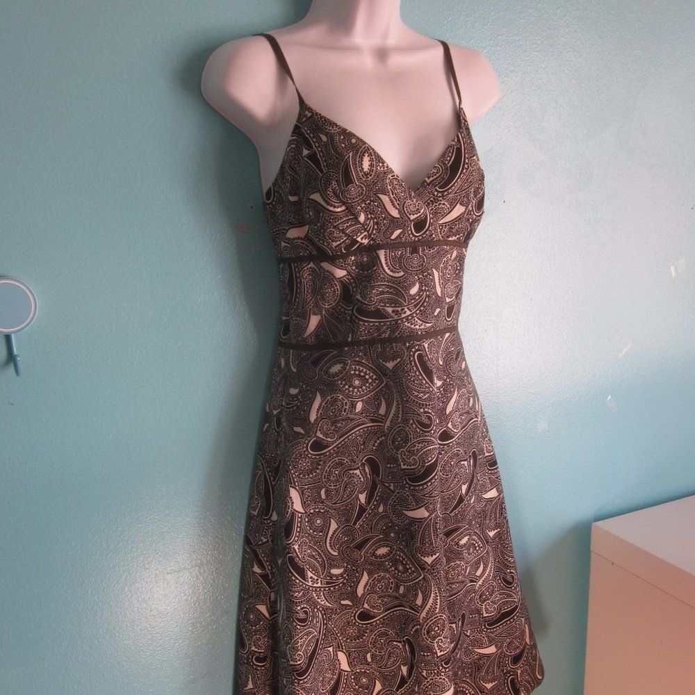 Loft Ann Taylor Loft Brown Floral Dress Size 2 Size XS / US 0-2 / IT 36-38 - 6 Thumbnail
