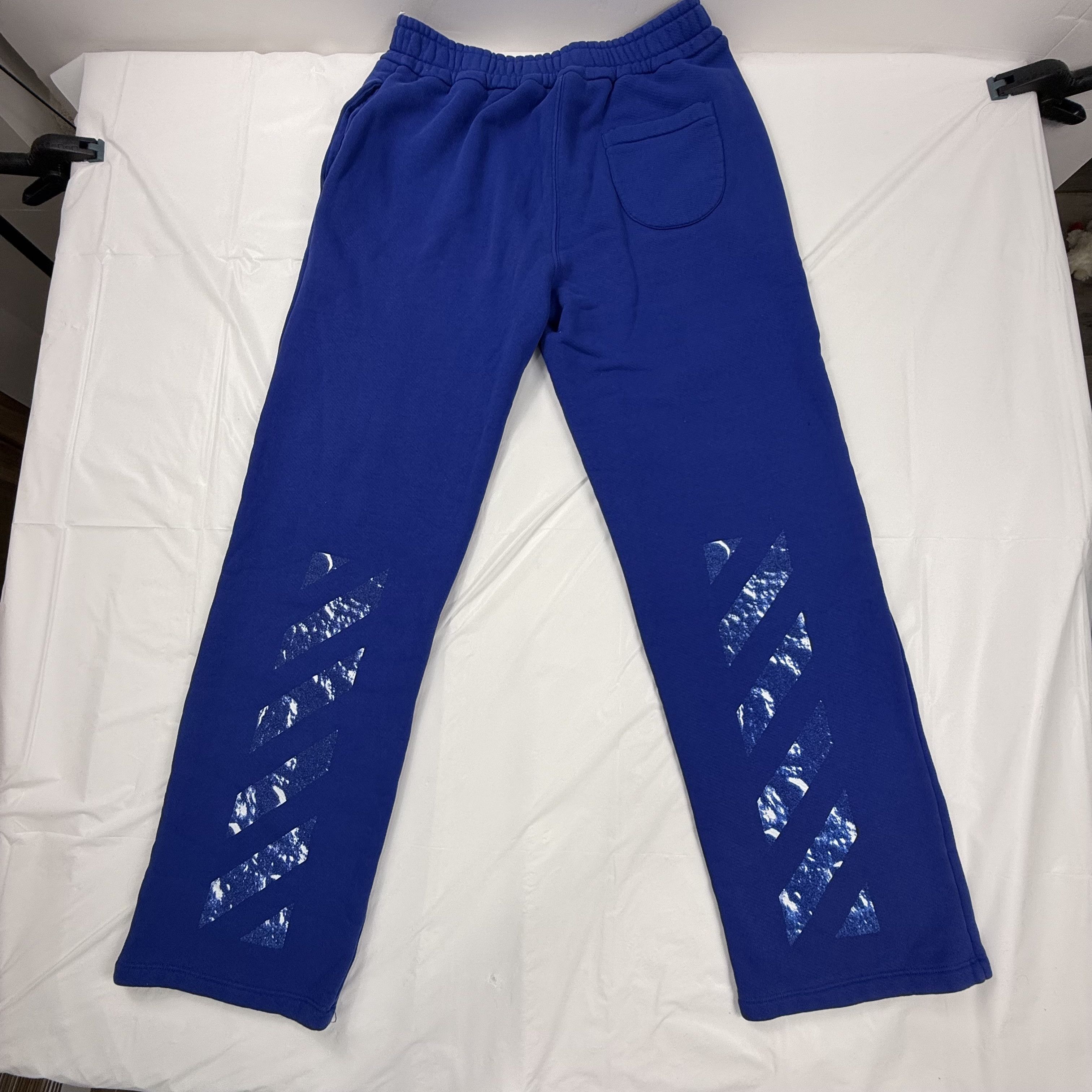 Off-White Off-White Royal Blue Diagonal Stripe Sweatpants Mens Large Size US 32 / EU 48 - 1 Thumbnail