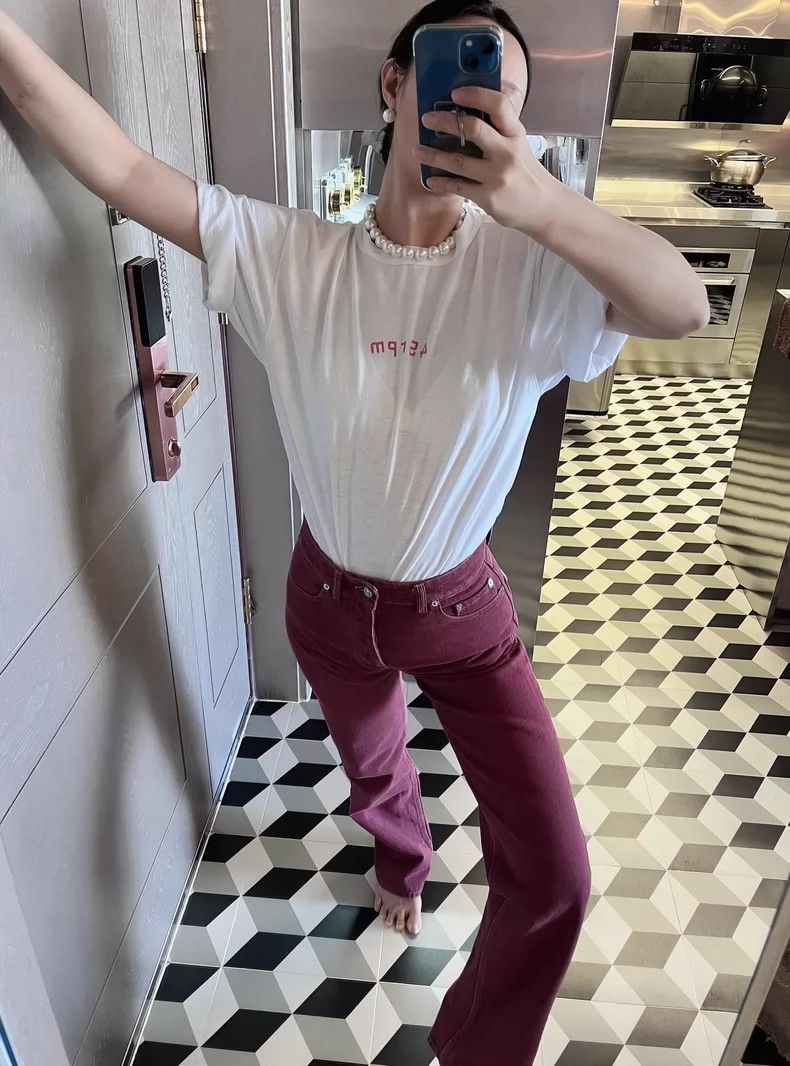 Our Legacy our legacyRed salmon-coloured jeans, high-waisted wide-leg Size US 26 / EU 42 - 9 Thumbnail