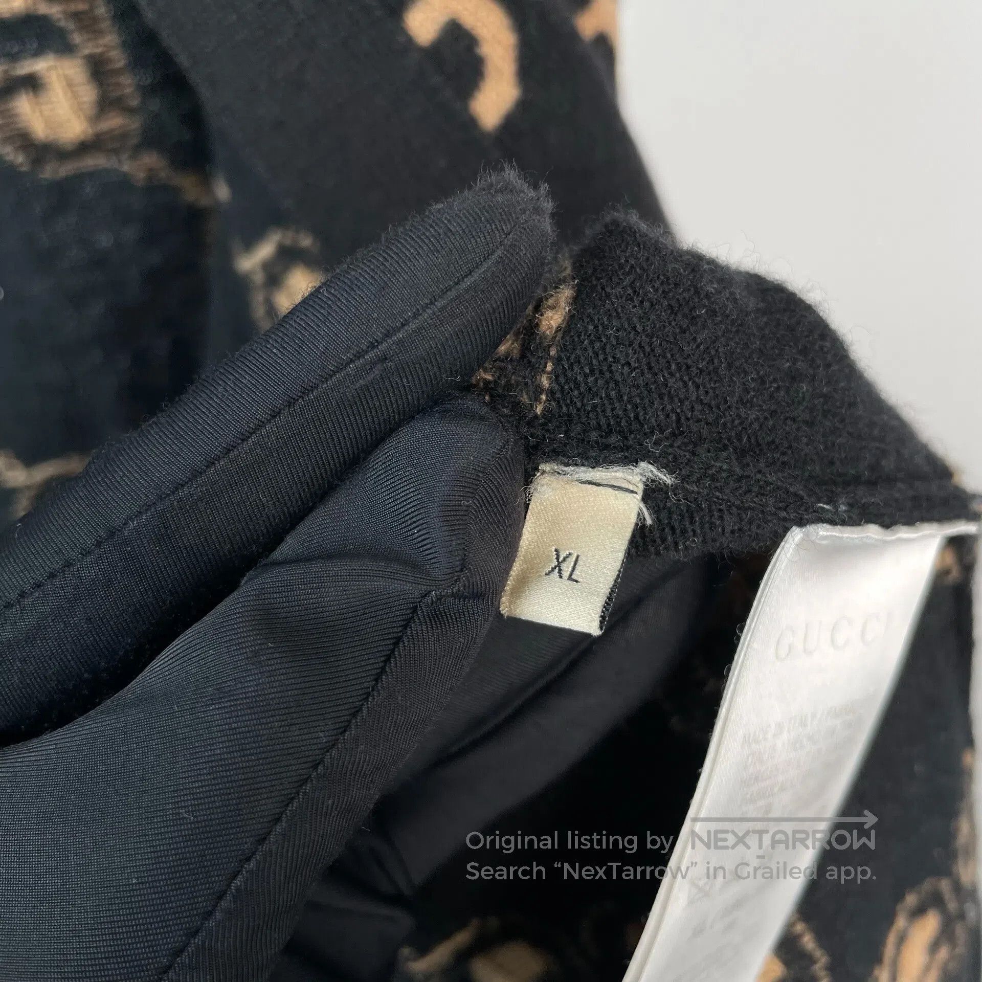Gucci Guicci Black and Gold Brown Full Print Knit Open Cardigan Size US XL / EU 56 / 4 - 6 Thumbnail
