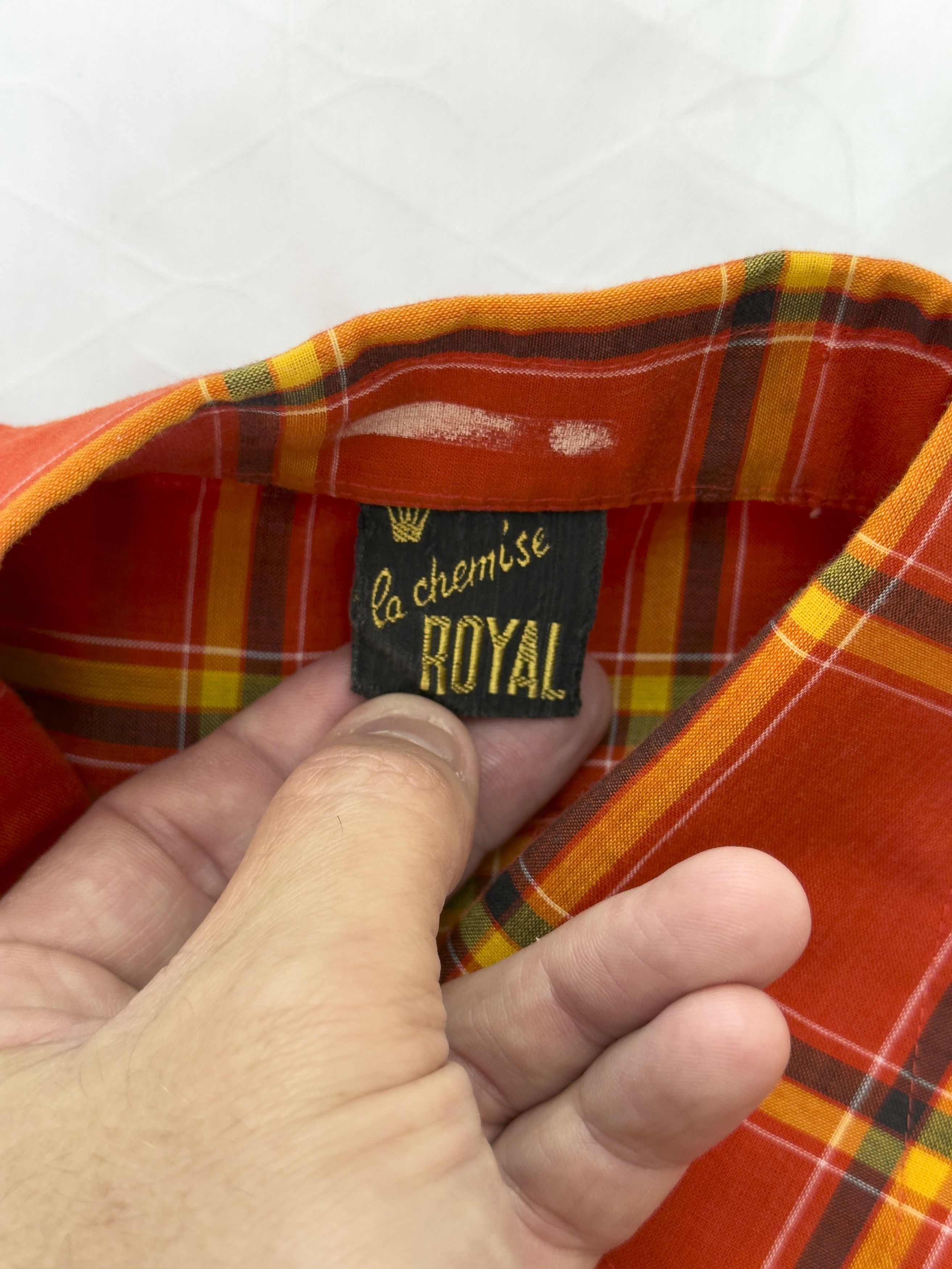 Other Vintage La Chemise Royal Orange Plaid Shirt Size US M / EU 48-50 / 2 - 6 Thumbnail