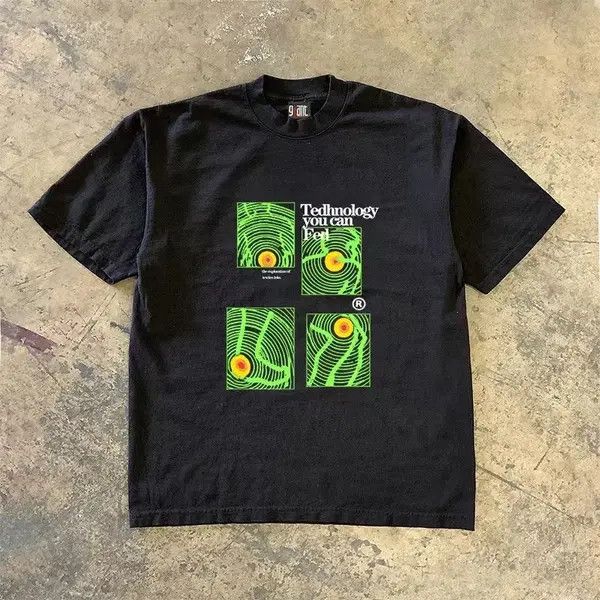 Japanese Brand VIBE Black washed vintage glasses print cotton t-shirt Size US M / EU 48-50 / 2 - 3 Thumbnail