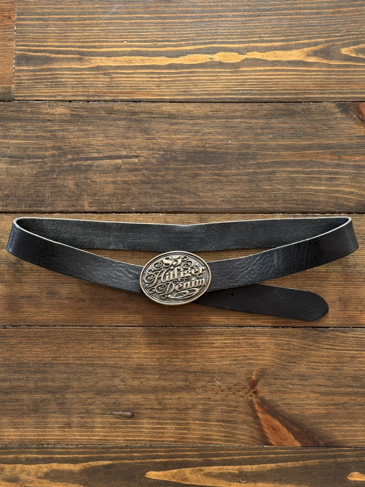 Y2K Hilfiger Denim 00s Leather Grunge Belt