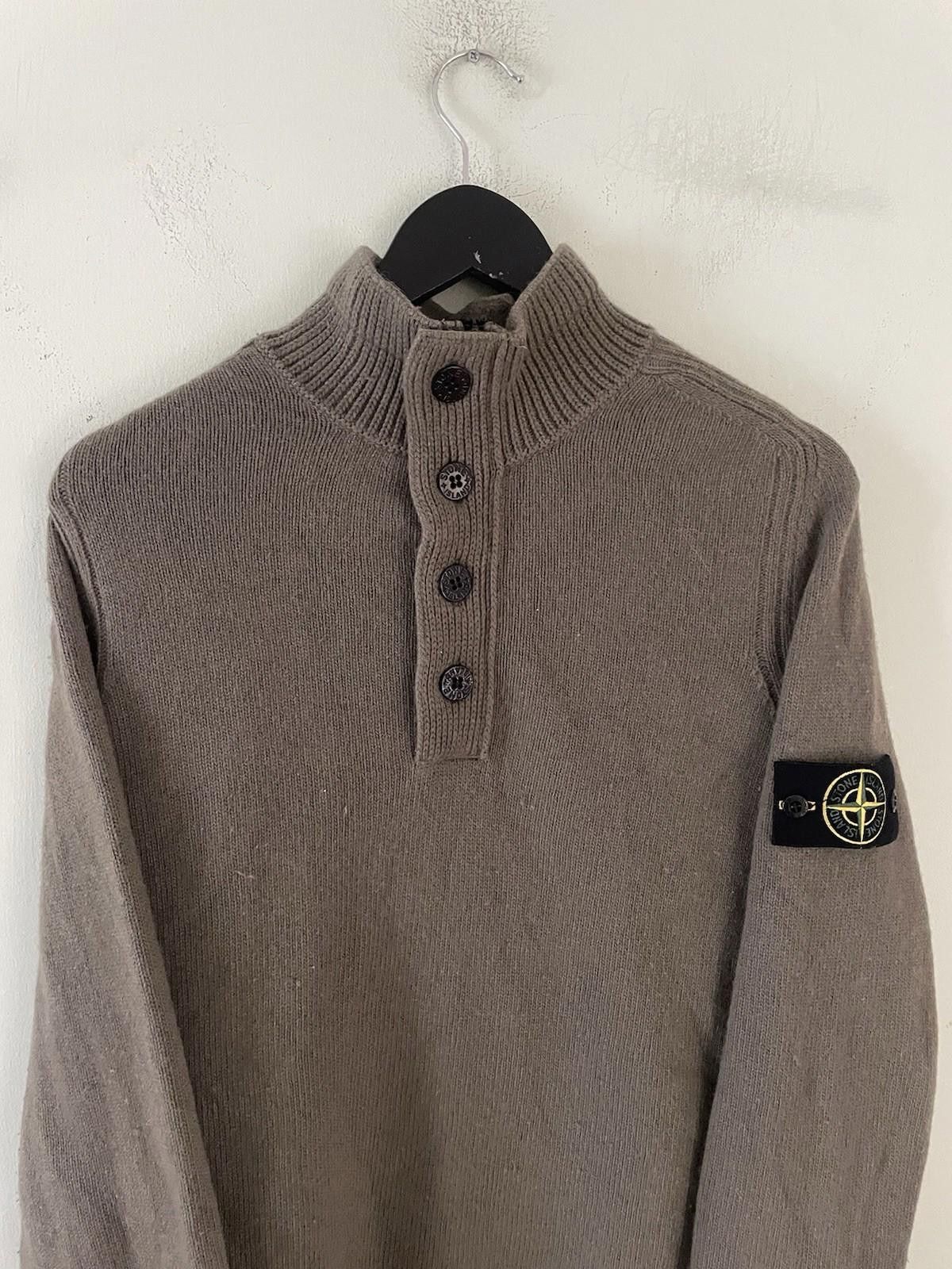 Stone Island Stone Island Khaki Wool Quarter Zip Jumper Medium Size US M / EU 48-50 / 2 - 2 Thumbnail