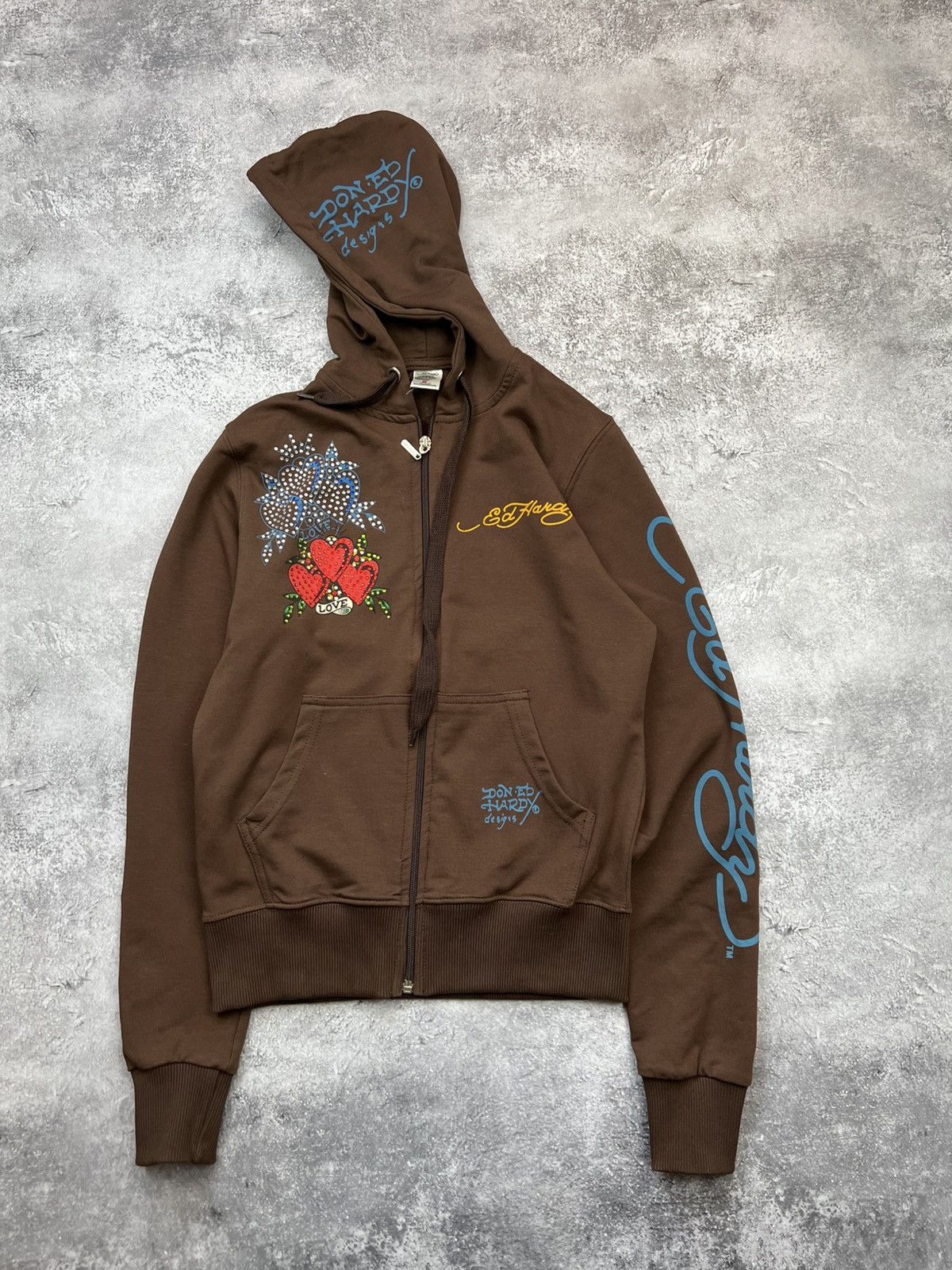 Ed Hardy Ed Hardy Brown Zip Up Hoodie Womens Size M / US 6-8 / IT 42-44 - 2 Thumbnail