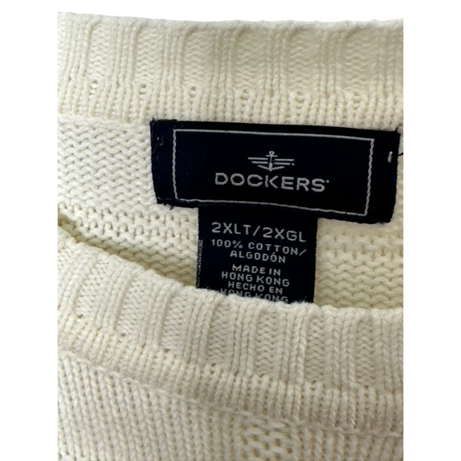 Dockers Dockers Ivory Crewneck Long Sleeve Knit Sweater Men's 2XLT Size US XXL / EU 58 / 5 - 4 Thumbnail