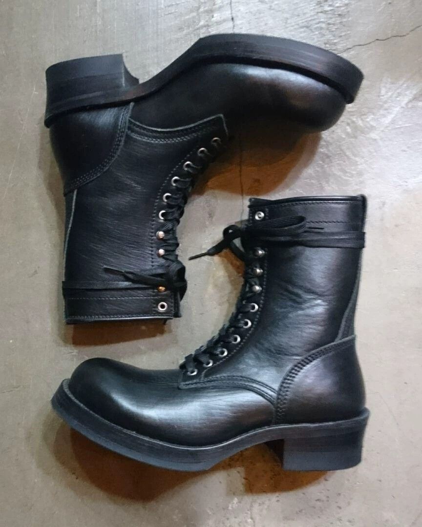 Addict Clothes Japan Premium Black Leather Work Boots Size US 8 / EU 41 - 1 Thumbnail