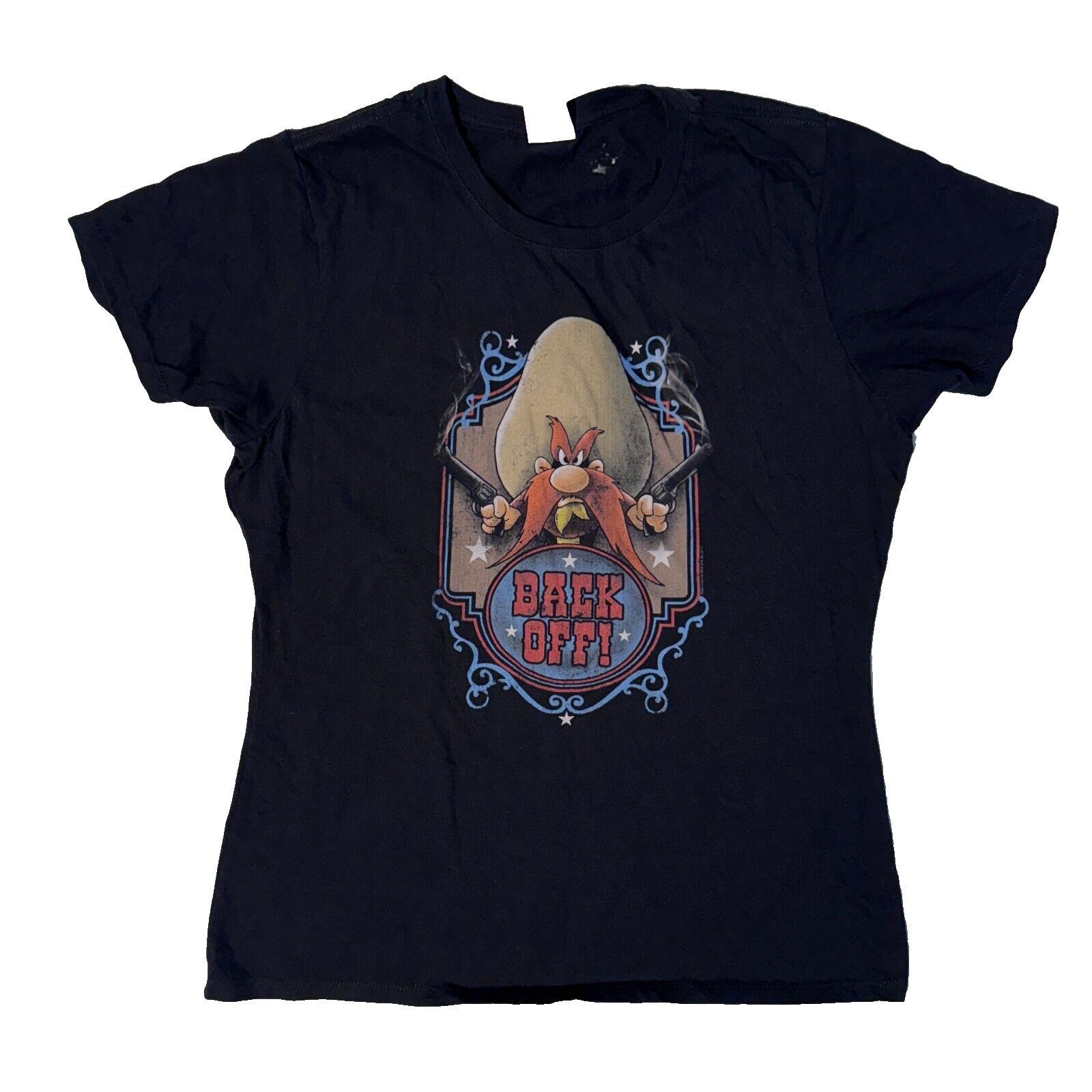 Other Looney Tunes Yosemite Sam Back Off! Y2K Top Womens Tshirt - Size L / US 10 / IT 46 - 1 Thumbnail