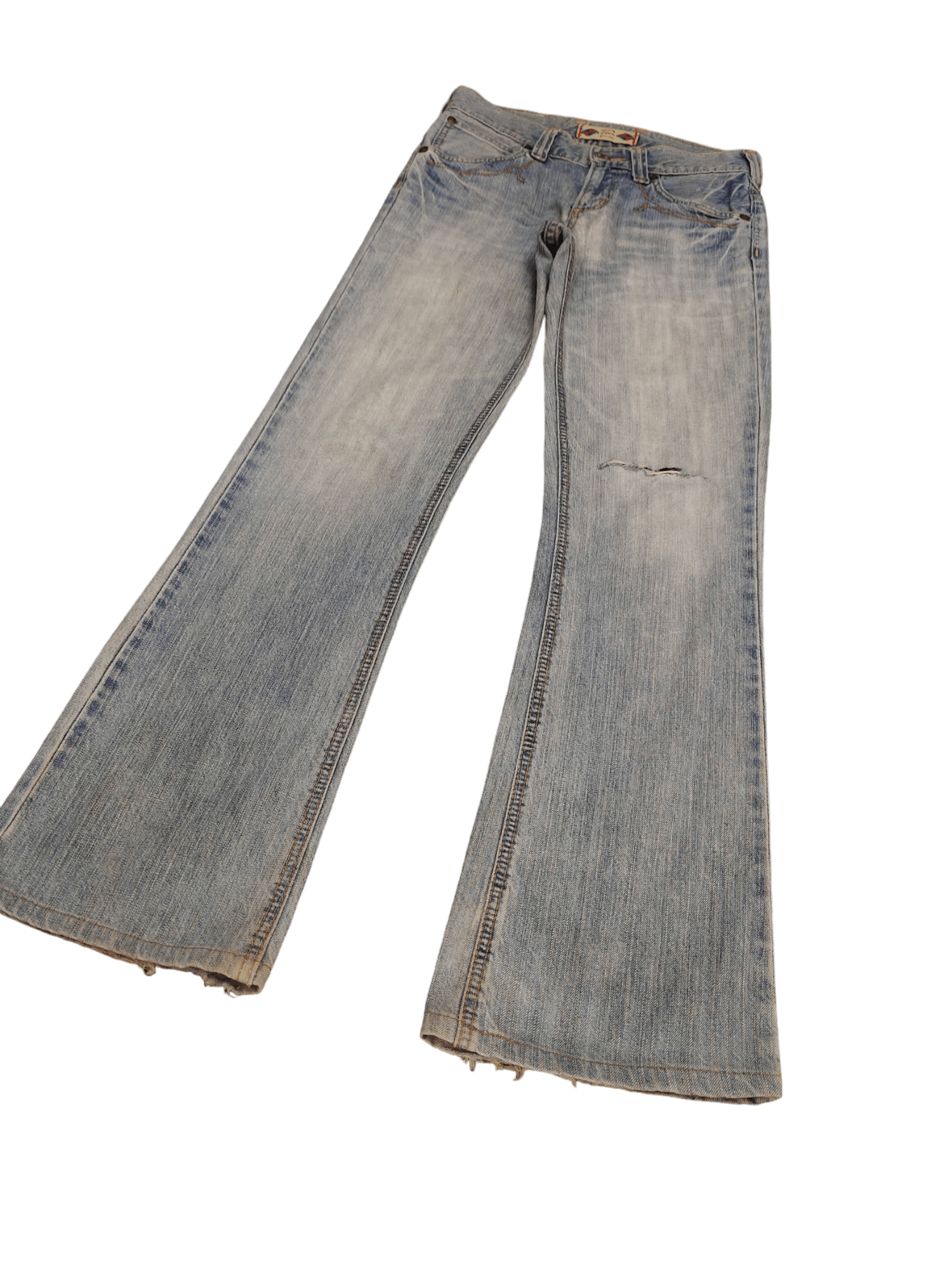 Edwin Flare Jeans Edwin XV Distress Faded Boot Cut Y2k Mudmax Size US 29 - 11 Thumbnail