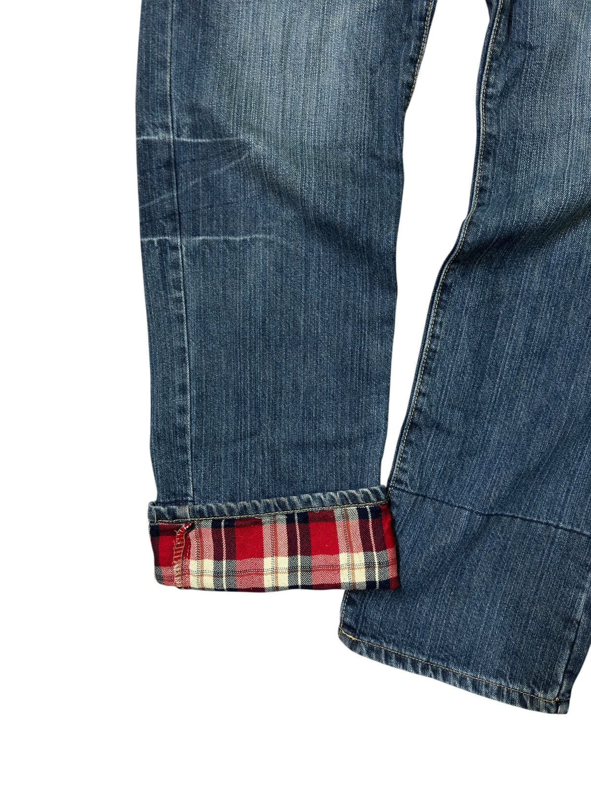 Hysteric Glamour Acid Wash Plaid Tartans Junya Watanabe Style Denim Jeans Size US 32 / EU 48 - 7 Thumbnail