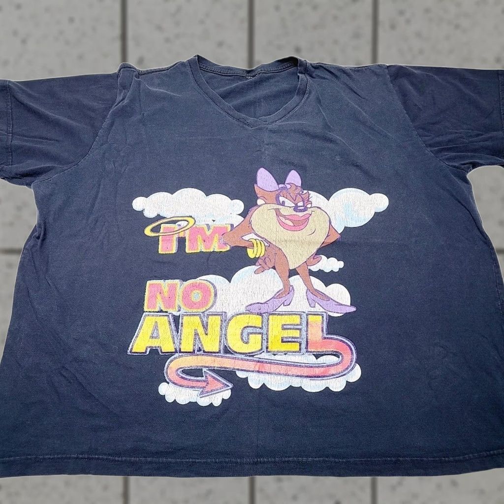Vintage VINTAGE Looney Tunes Tasmanian She-Devil V-Neck T-Shirt Women 2XL Double Sided T-Shirt Womens Blue VTG Tasmanian 90s? Size XXL / US 16-18 / IT 52-54 - 1 Thumbnail