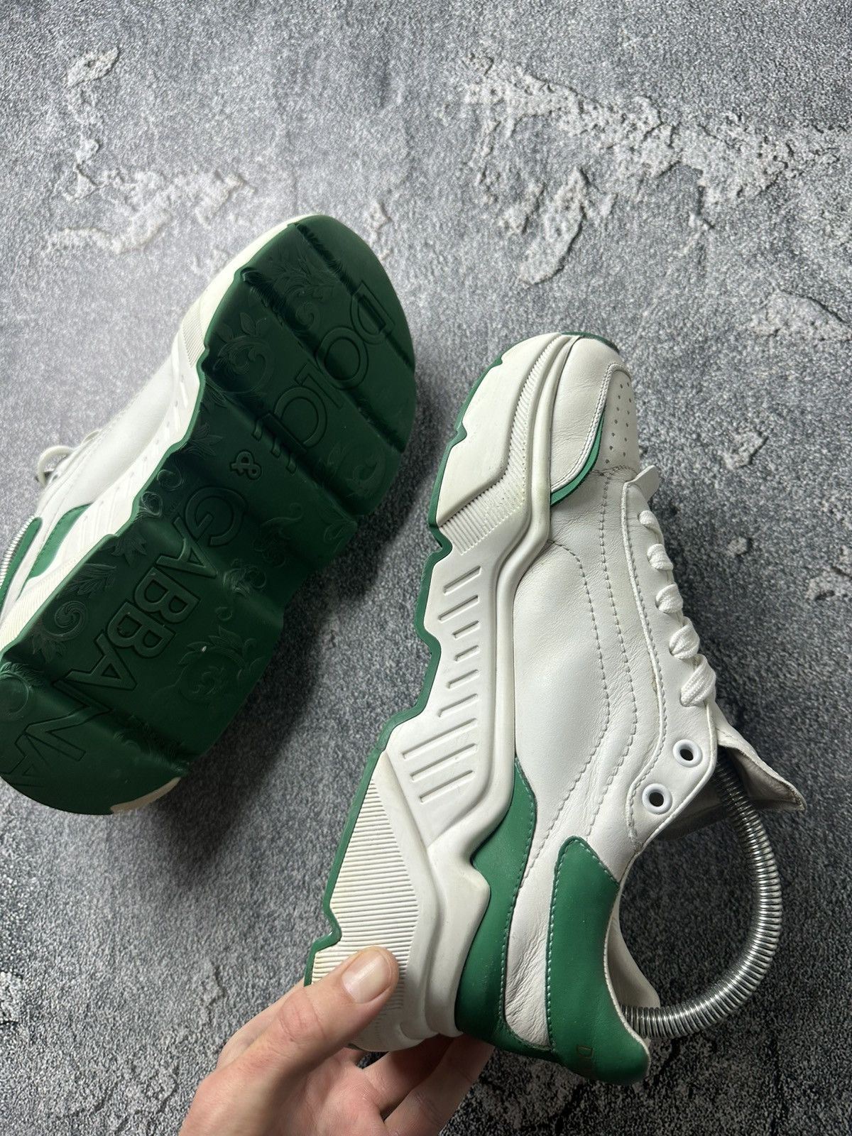 Dolce & Gabbana DOLCE & GABBANA Daymaster Sneakers Unisex White Green Size US 6.5 / EU 39-40 - 7 Thumbnail