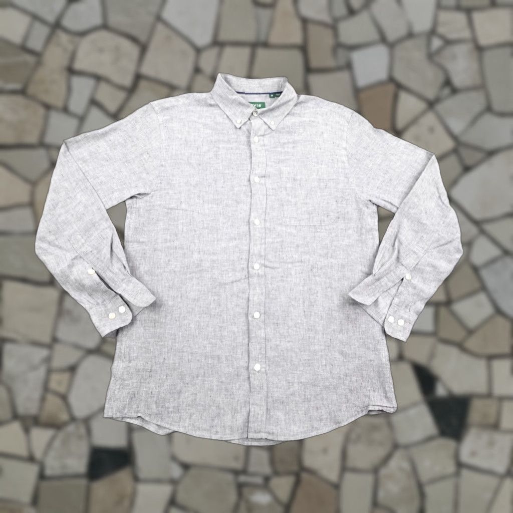 Orvis Orvis Shirt Mens Medium Gray Performance Linen Blend Button Up Classic Fit Sleeve Long Sleeve Button-Down Collar-Down Pockets Size US M / EU 48-50 / 2 - 1 Thumbnail