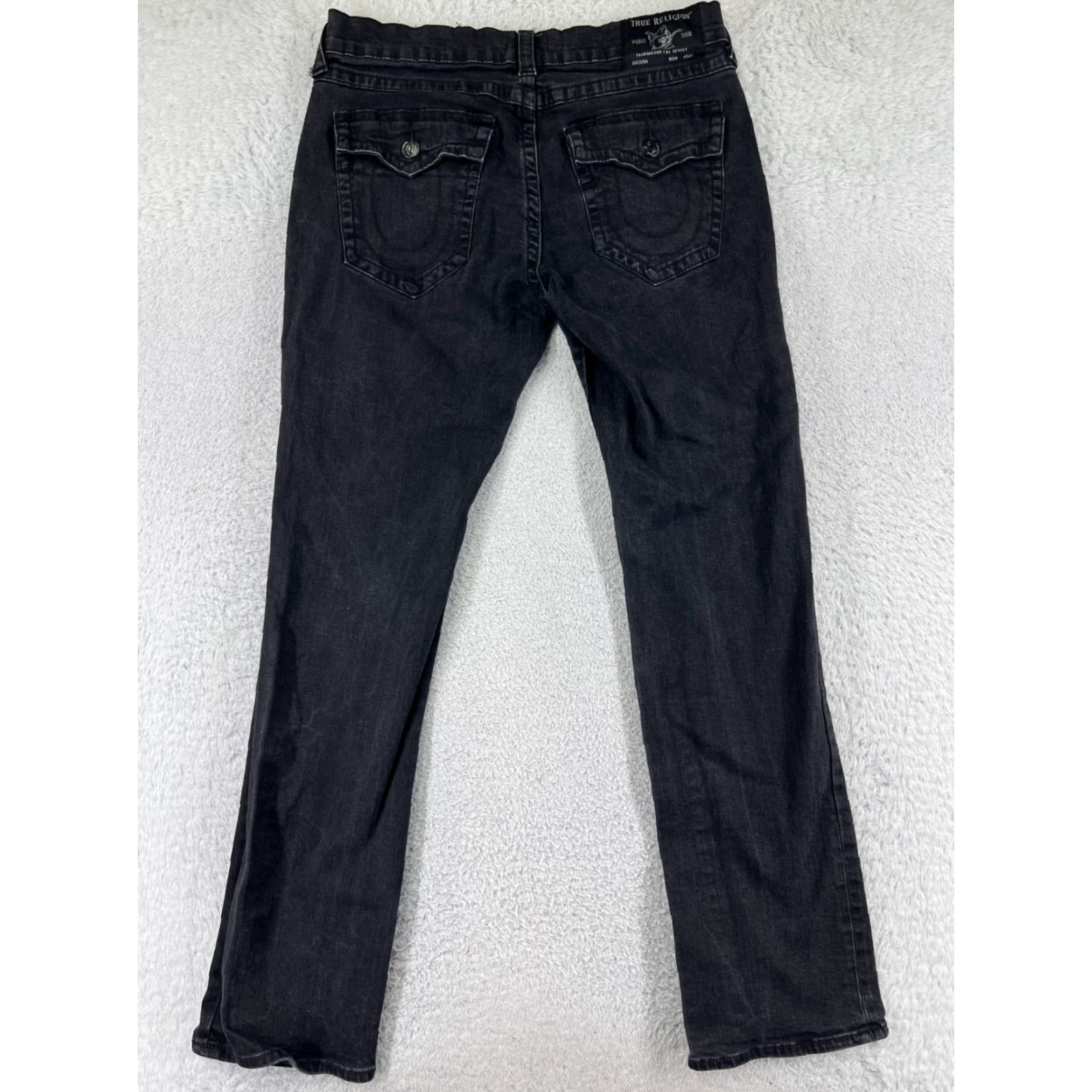 True Religion True Religion Jeans Mens Relaxed Straight Leg 36x32 Black Cotton Blend Size US 36 / EU 52 - 2 Thumbnail