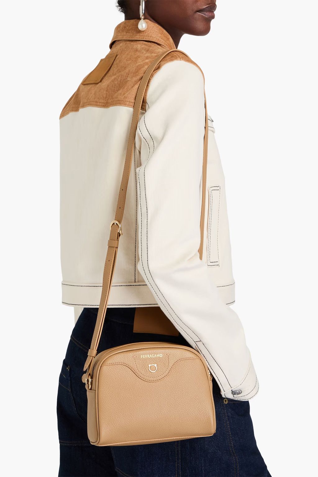 Salvatore Ferragamo o1s1rm1124 Size: OS / Natural Leather Shoulder Bag in Camel Size ONE SIZE - 2 Thumbnail
