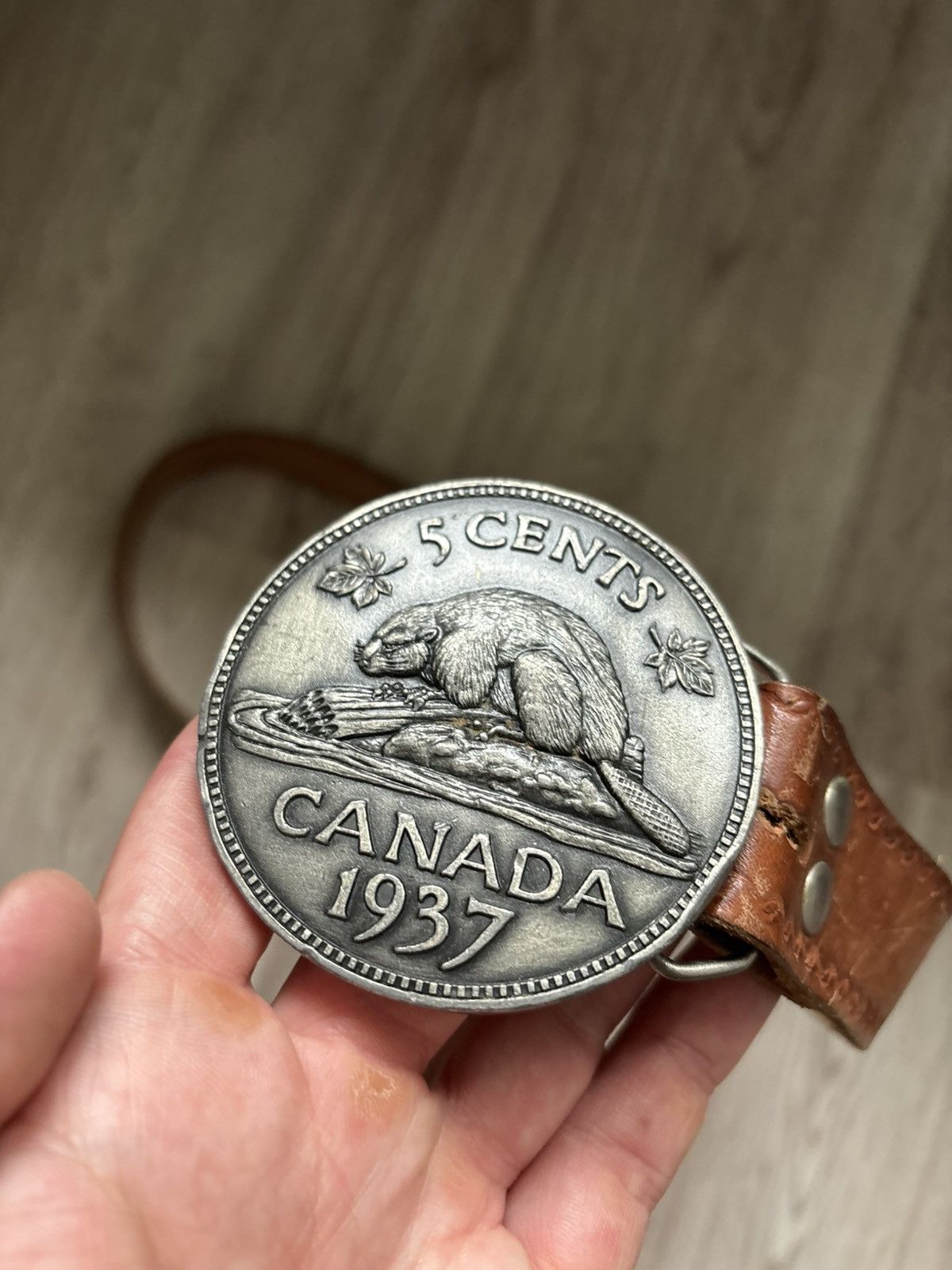 Other Jimm Watson 1977 – Canada 5 Cents 1937 Beaver Belt Buckle Size ONE SIZE - 3 Thumbnail