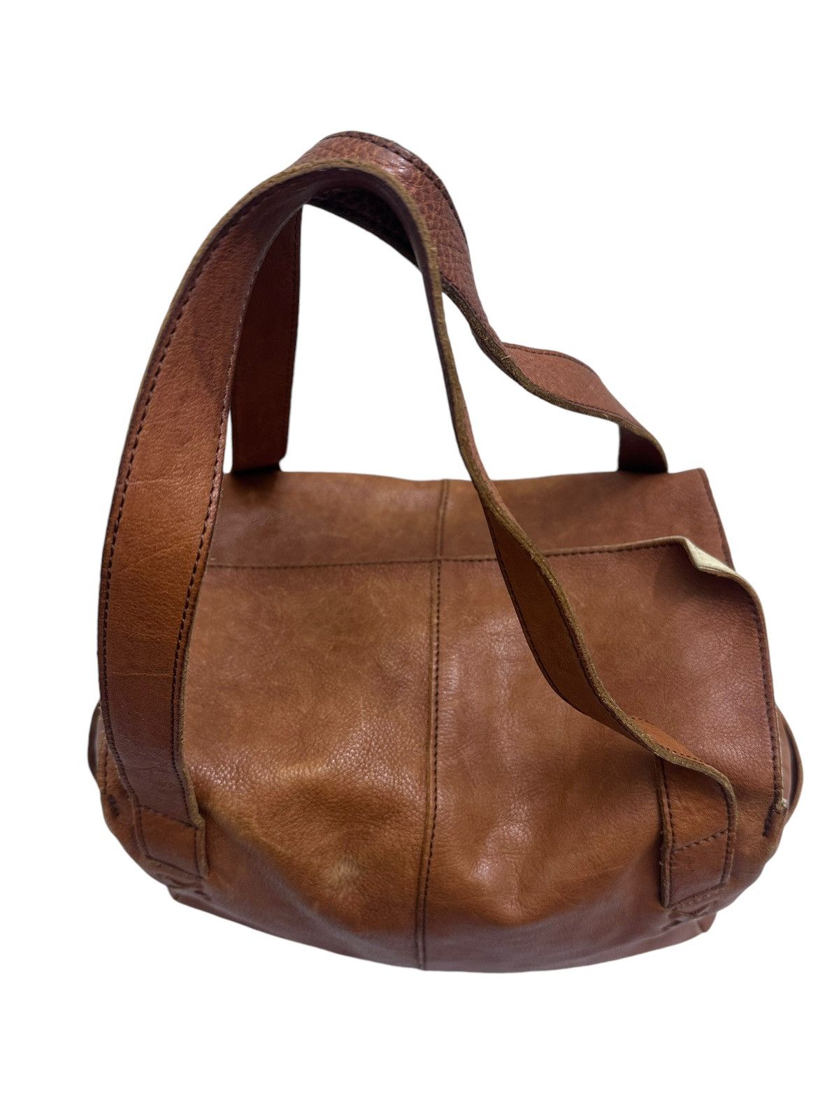 Issey Miyake Vintage Issey Miyake Plantation Leather Patina Handbag Size ONE SIZE - 3 Thumbnail