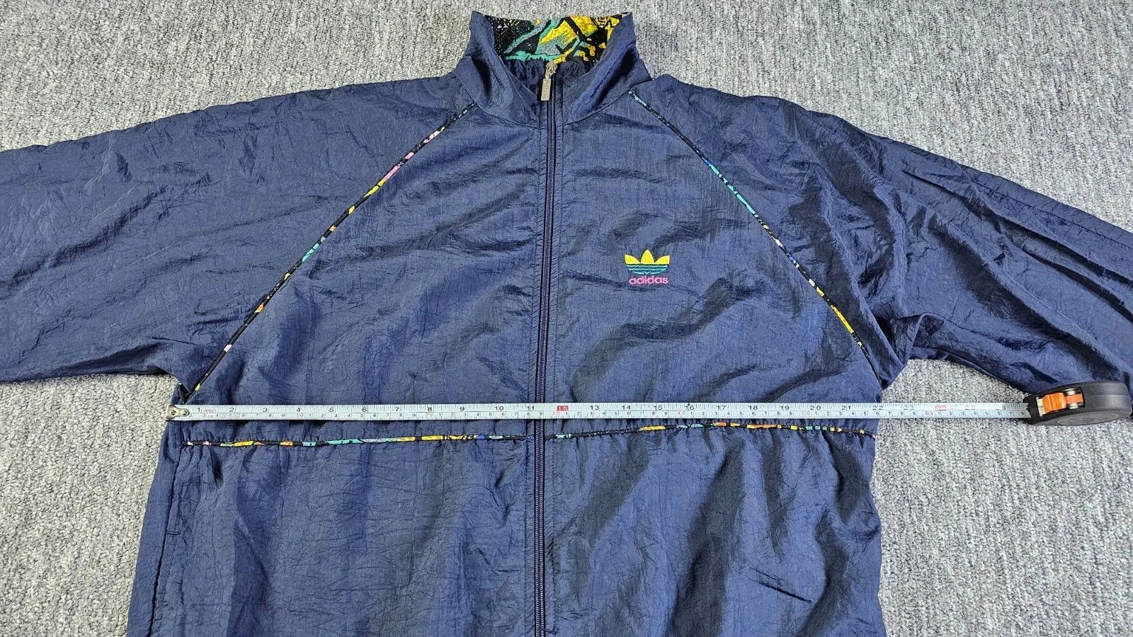 Adidas Adidas Trefoil 80s Nylon Crinkle Track Jacket Navy Blue S Size US S / EU 44-46 / 1 - 12 Thumbnail