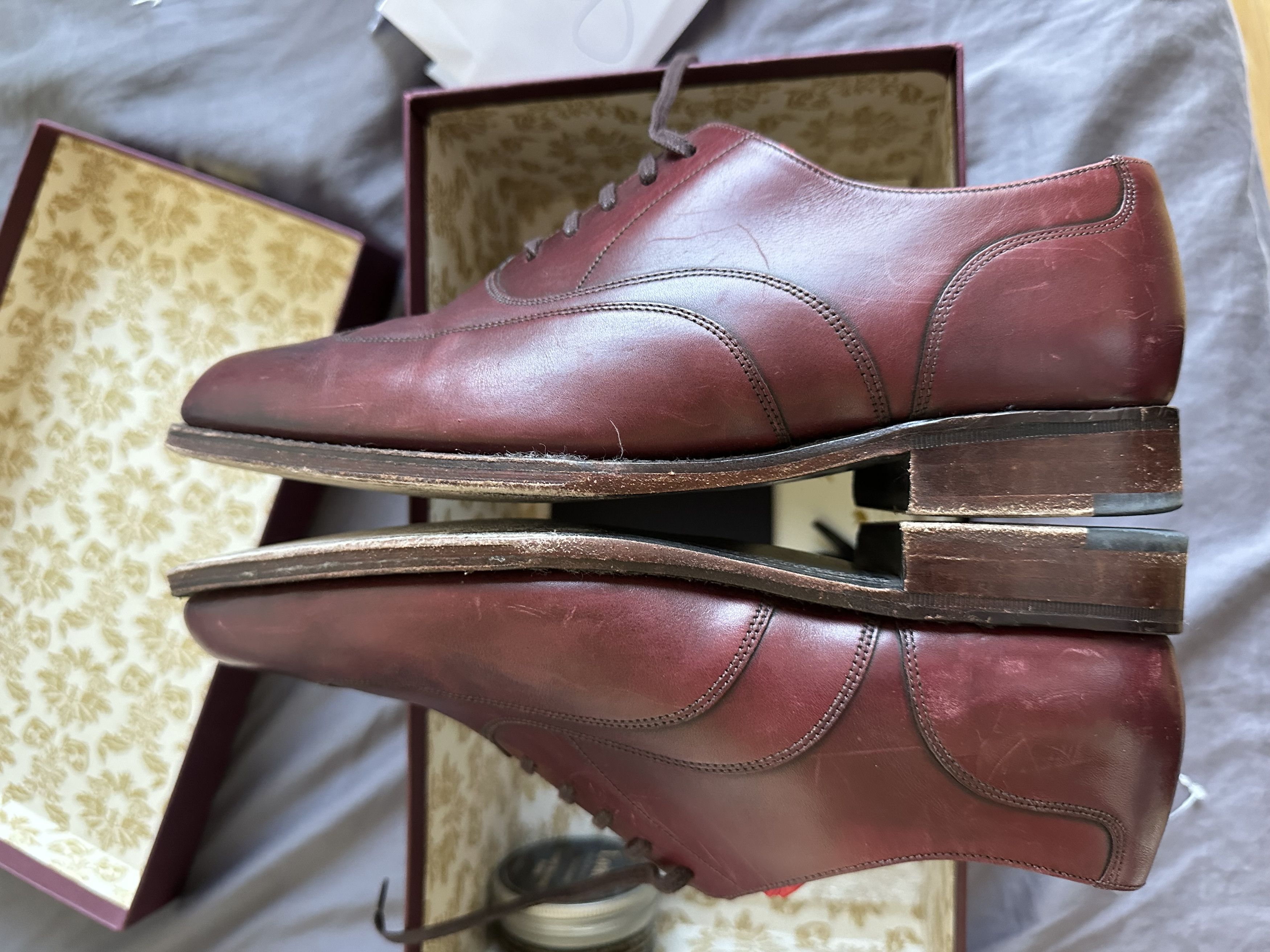 Loake Loake 1880 Warminster Black Cherry Oxfords Size US 6.5 / EU 39-40 - 5 Thumbnail