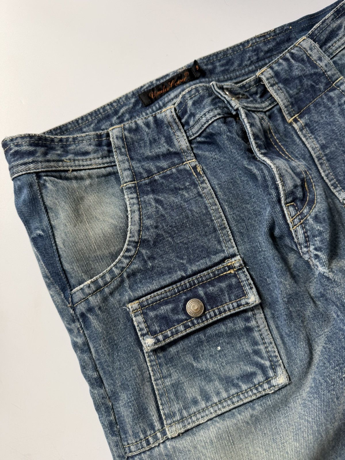 Undercover Undercover SS2006 T Chuuut Painted Denim Cargo Pants Size US 33 - 6 Thumbnail