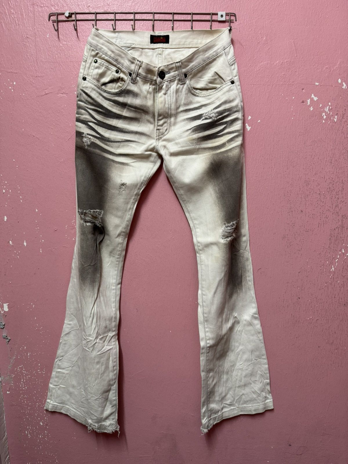image of Avant Garde Garhina Flair Jeans in White, Women's (Size 31)