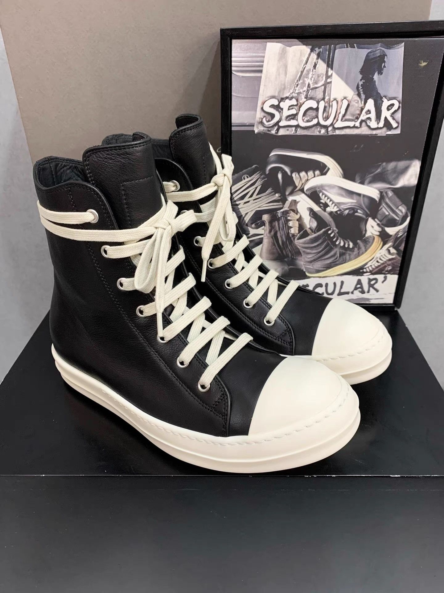 Rick Owens Rick Owens 25FW Mainline Leather High-Top Big Converse K34 Size US 6 / IT 36 - 3 Thumbnail