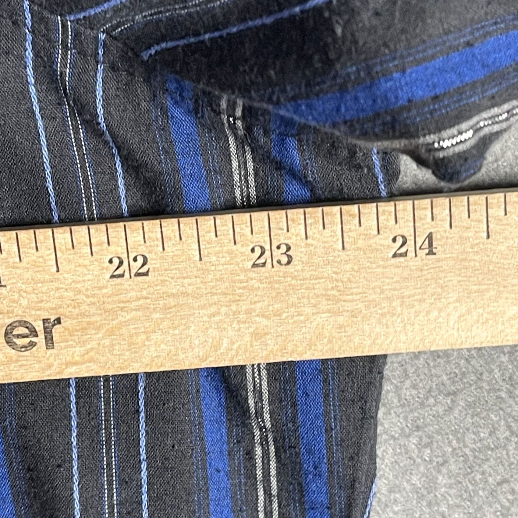 Wrangler Wrangler Wrancher Shirt Mens Large Black Blue Western Pearl Snap Striped Rodeo Size US L / EU 52-54 / 3 - 7 Thumbnail
