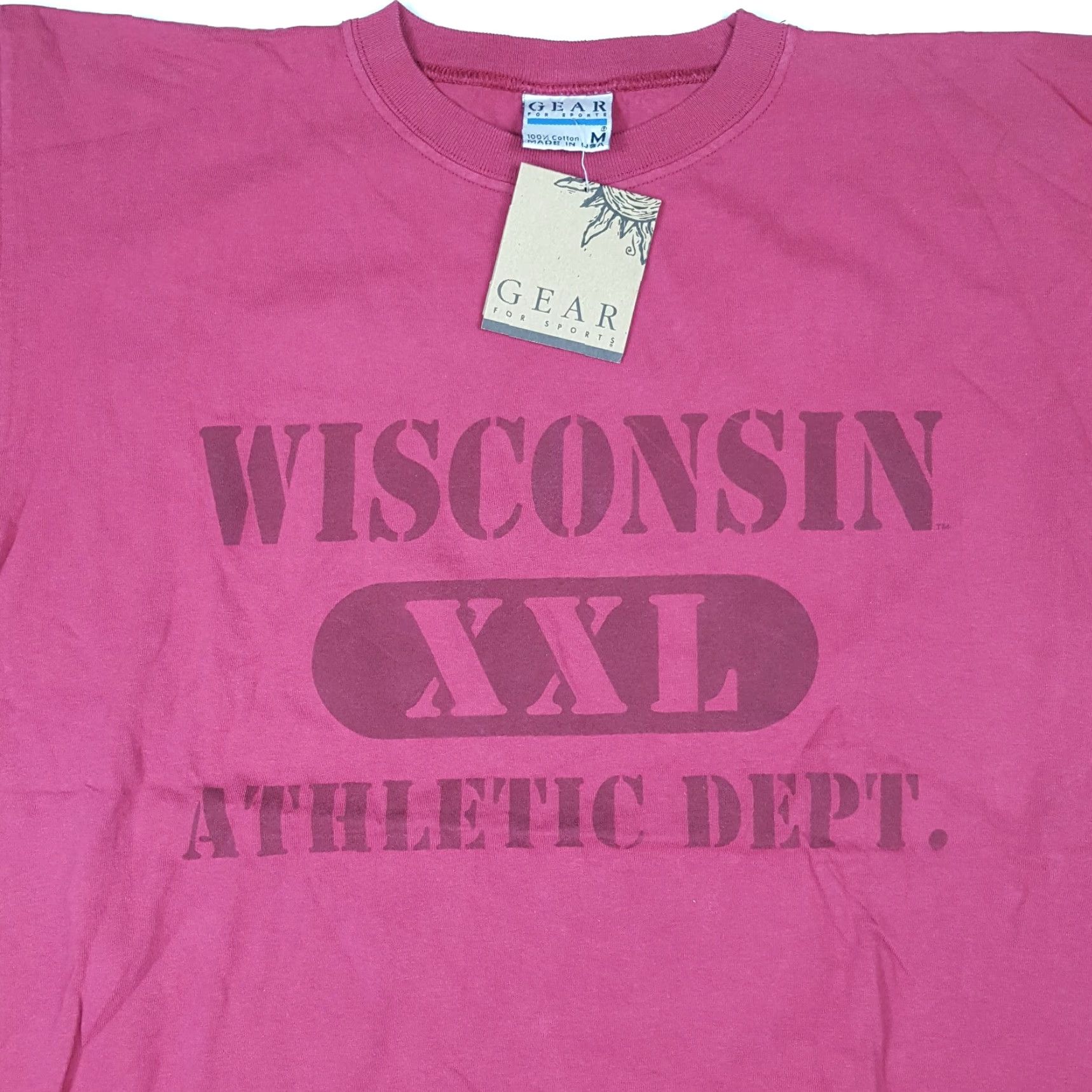 Vintage VINTAGE Wisconsin Athletic Dept Mens Size M USA Made Red Y2K Sports Retro T Shirt Size US M / EU 48-50 / 2 - 2 Thumbnail