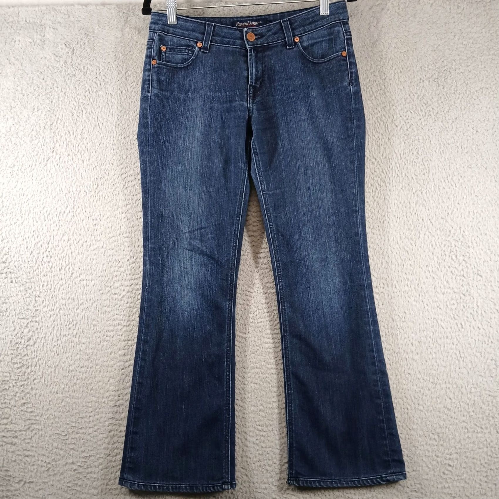 Denime VINTAGE Raven Denim Sadie Bootcut Jeans Koop Indigo Dark Wash 28 Womens Bootscut Jeans 5-Pocket Denim Blue Modern Classic Fit Y2K Style Size 28" / US 6 / IT 42 - 2 Thumbnail