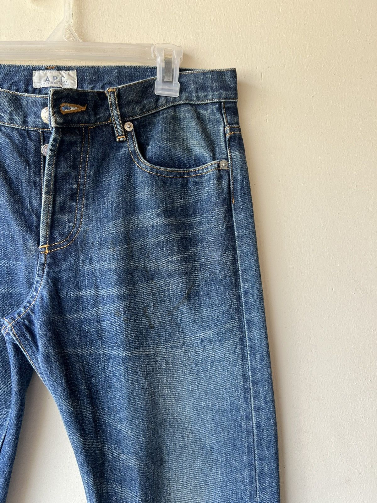A.P.C. Vintage A.P.C. Aging Mud Faded Denim Selvedge Jeans Size US 29 - 14 Thumbnail
