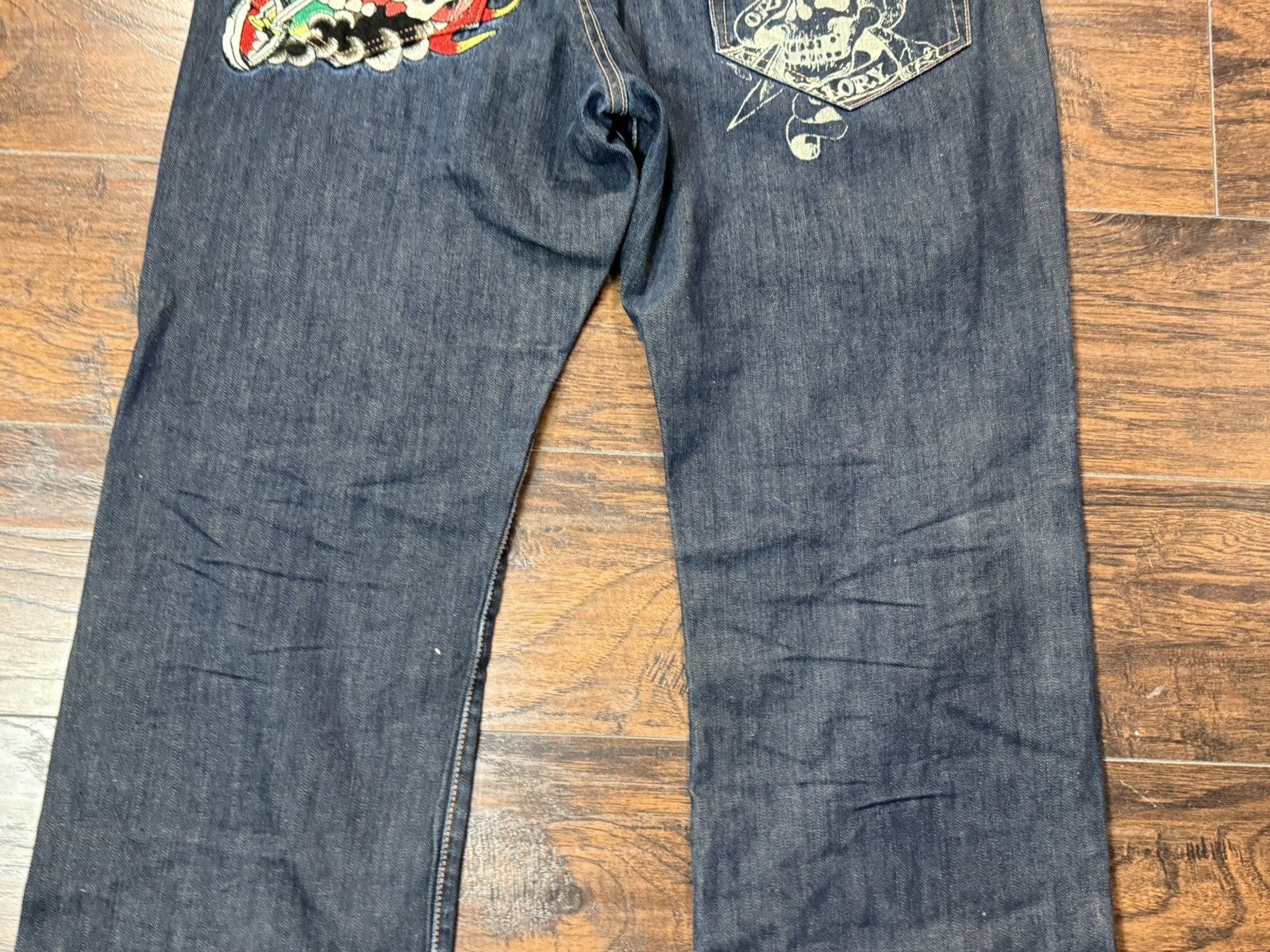 Ed Hardy Ed Hardy Jeans Embroidered Denim Relaxed Skull 40x34 Size US 40 / EU 56 - 3 Thumbnail
