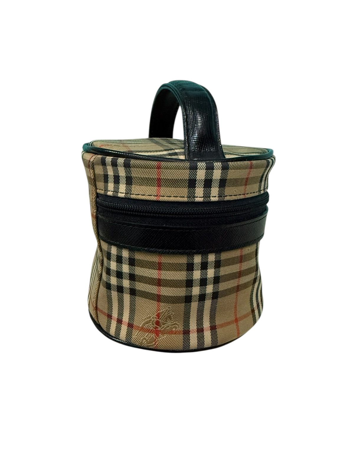 Burberry Prorsum VINTAGE BURBERRYS HAYMARKET CANVAS ROUND MINI VANITY BAG Size ONE SIZE - 7 Thumbnail