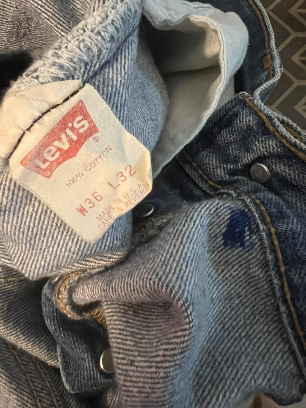 Levi's Vintage 1980s Levi’s 501 Blue Denim Regular Jeans Size US 35 - 23 Thumbnail