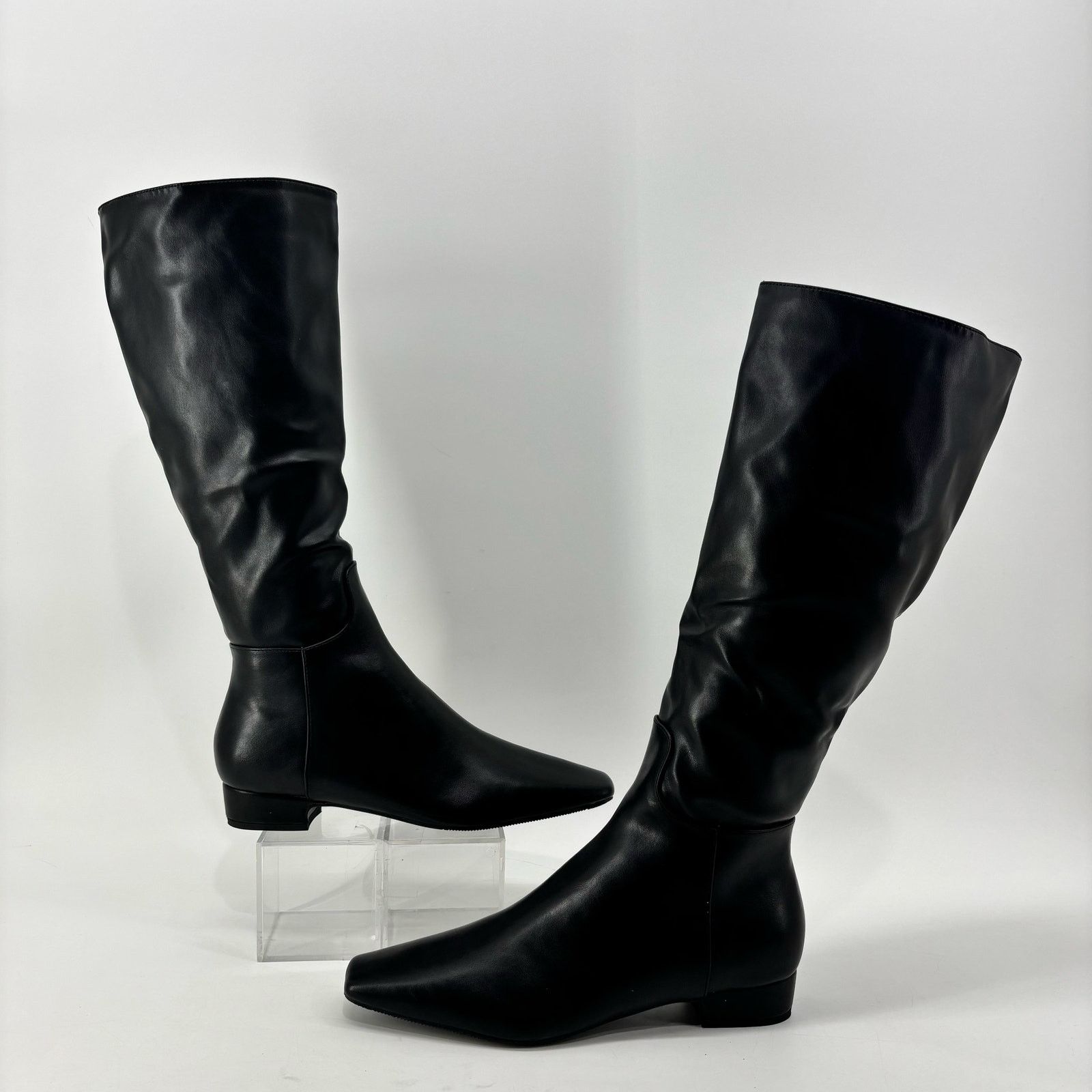 Other Beauty Cry Womens Size 8 Black Rider Boots Faux Leather Heel Size US 8 / IT 38 - 6 Thumbnail