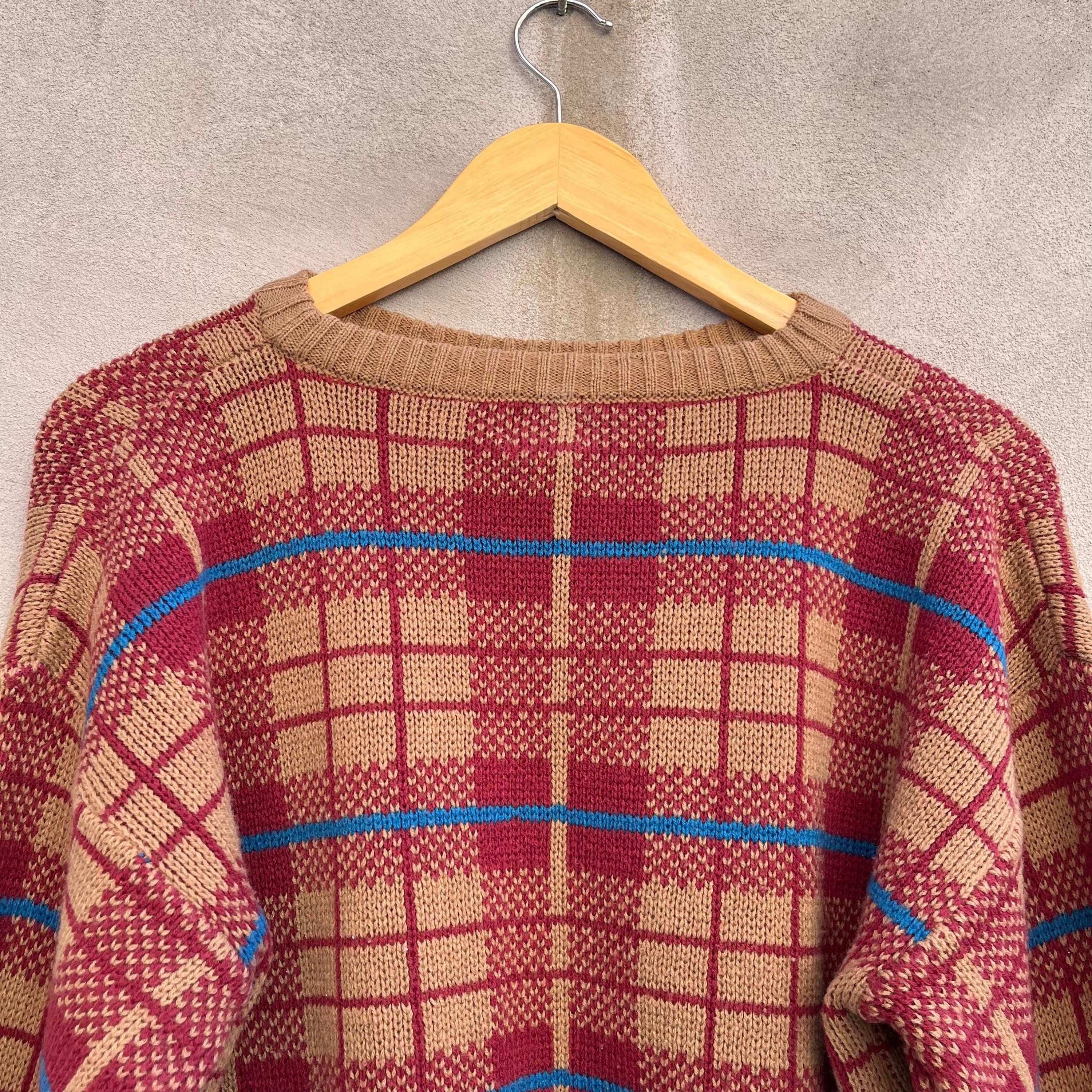 Vintage 80's Vintage Plaid Woven Sweater Size US M / EU 48-50 / 2 - 4 Thumbnail