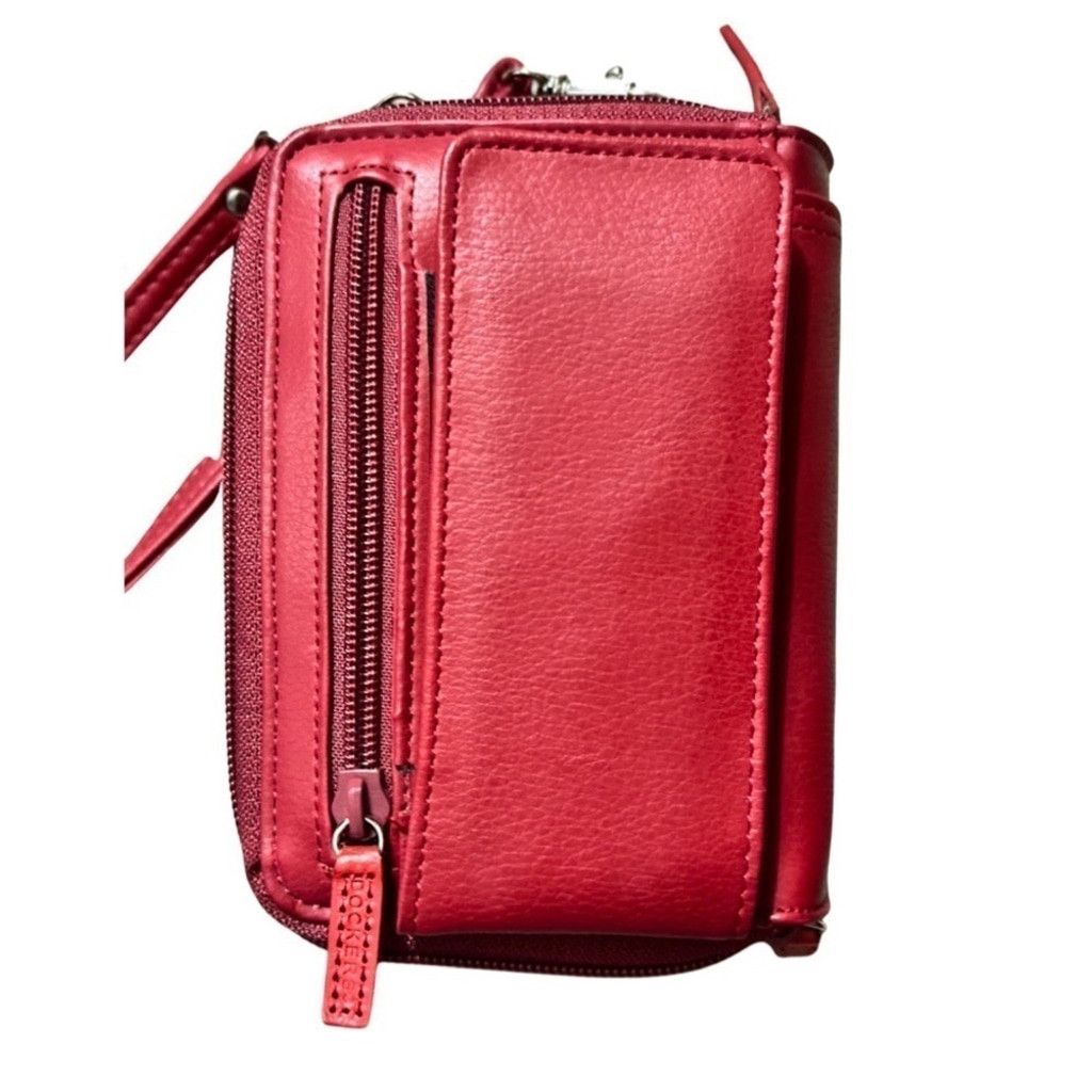 Dockers DOCKERS Genuine Leather Red Crossbody Bag. Size ONE SIZE - 12 Thumbnail