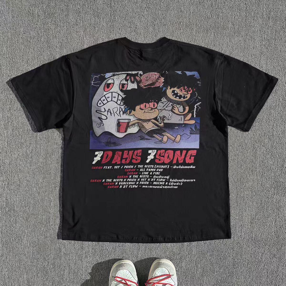 Vintage SABY BIG BOY Cartoon Double-Sided Print T-Shirt Size US XL / EU 56 / 4 - 2 Thumbnail