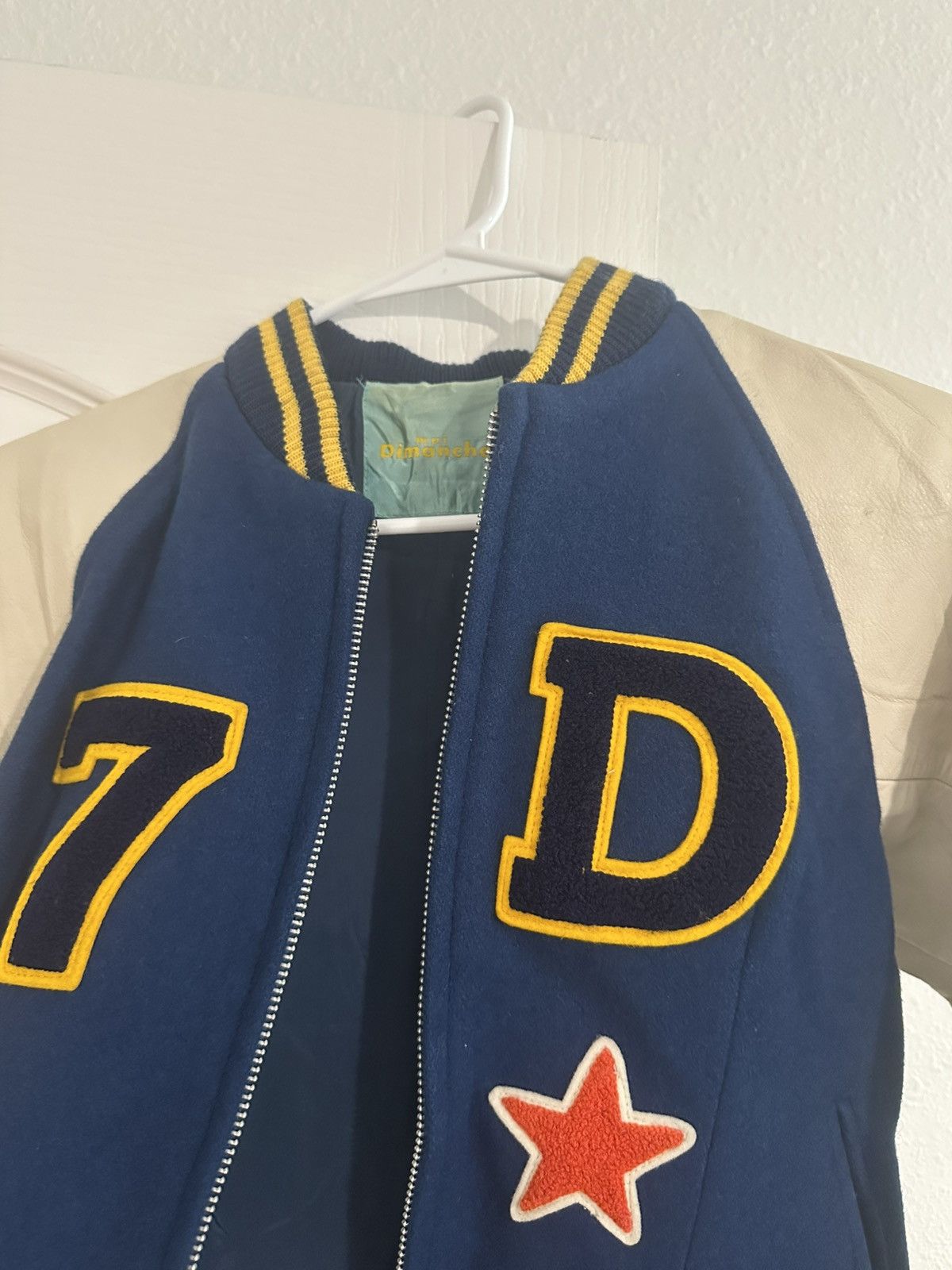 Japanese Brand Vintage 90s Dimanche Girls Varsity Jacket Leather Size US S / EU 44-46 / 1 - 6 Thumbnail