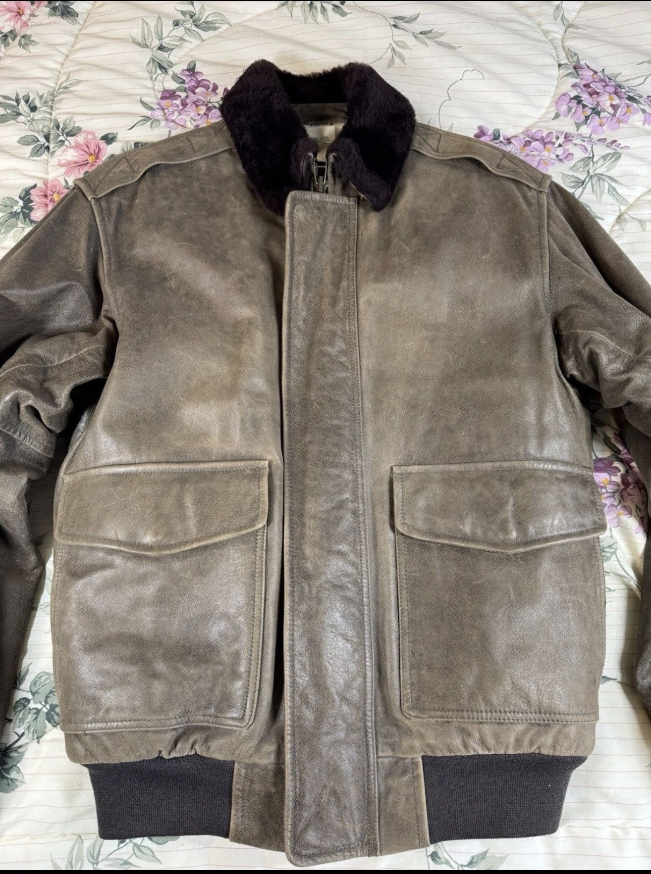 L.L. Bean L.L. Bean Brown Goatskin Leather Shearling Bomber Jacket S Size US S / EU 44-46 / 1 - 3 Thumbnail